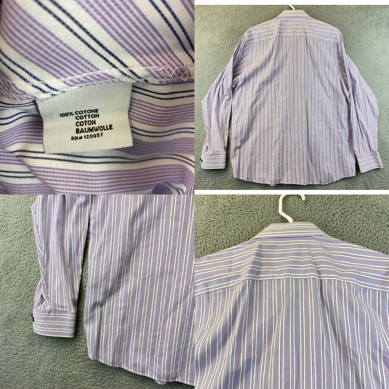 Vintage DOLCE GUAVA Striped Button-Up Shirt 2XL Purple Long Sleeve Mens Size US XXL / EU 58 / 5 - 8 Thumbnail