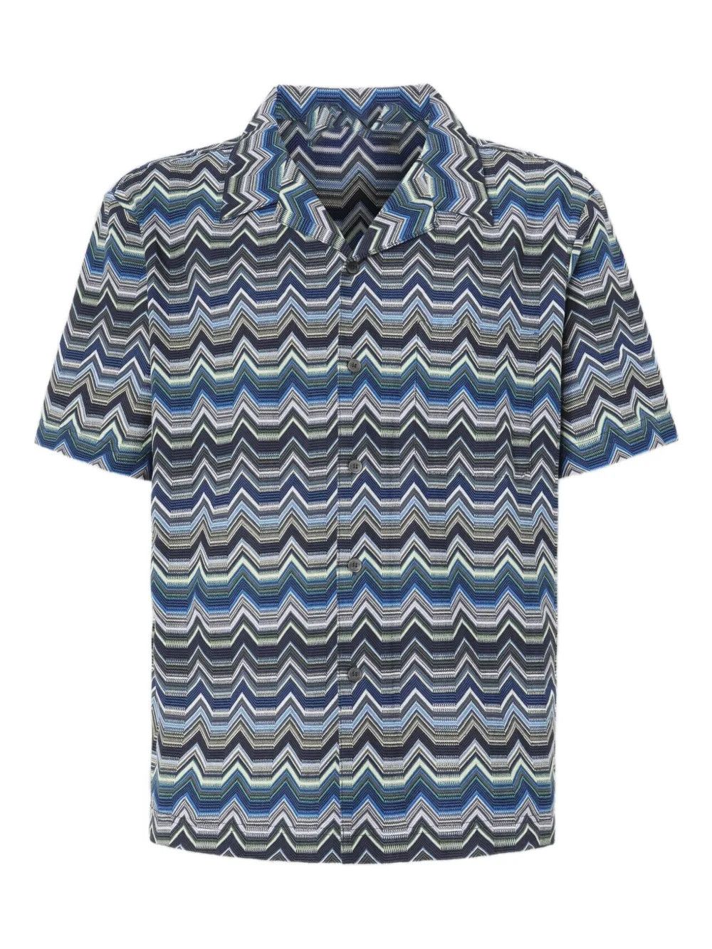 Other Men’s Zig-Zag Print Short-Sleeved Shirt in Blue Size US XL / EU 56 / 4 - 3 Thumbnail