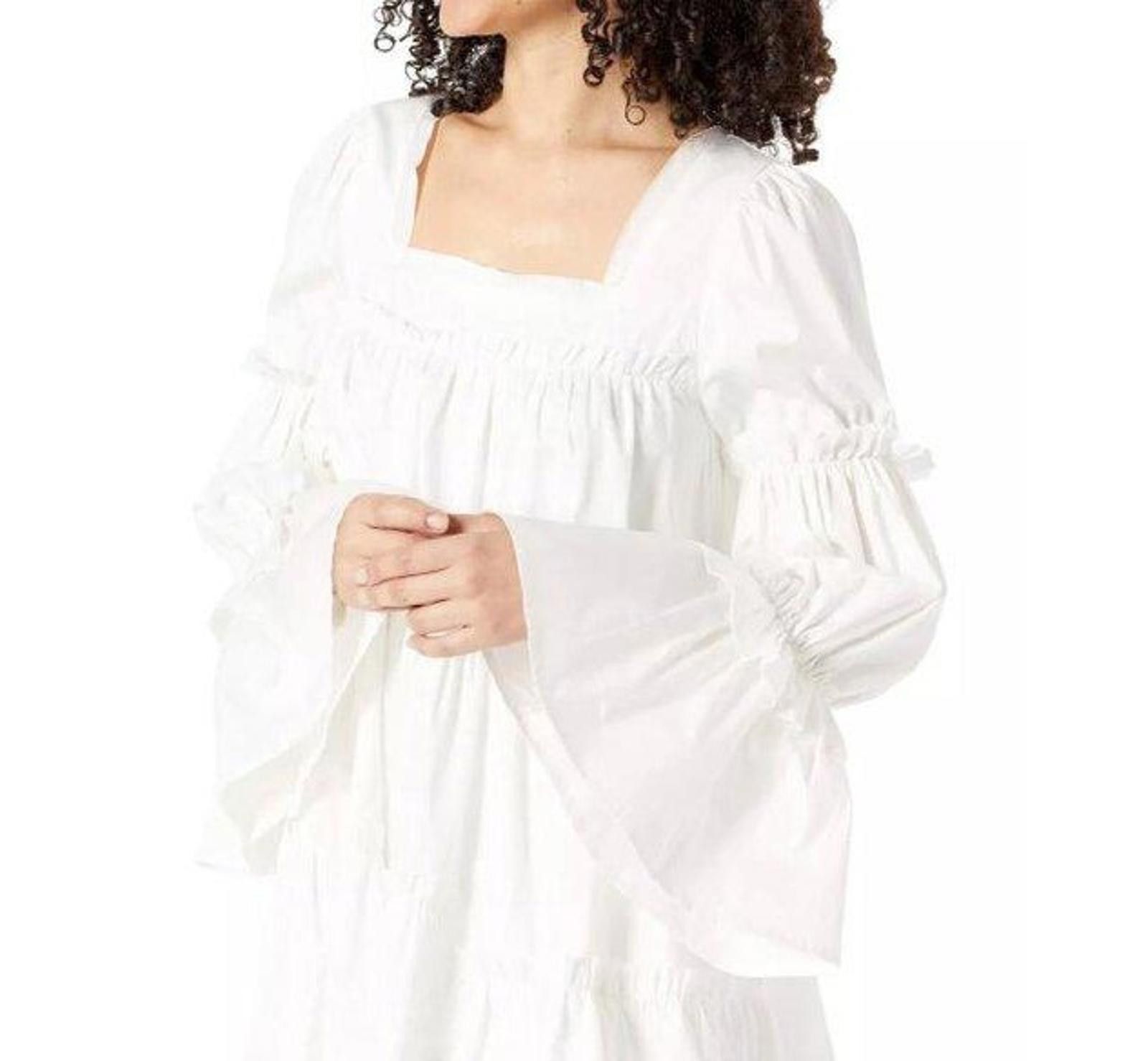 Designer Moon River Womens White Long-Sleeve Ruffle Mini Dress Size M Size M / US 6-8 / IT 42-44 - 5 Thumbnail