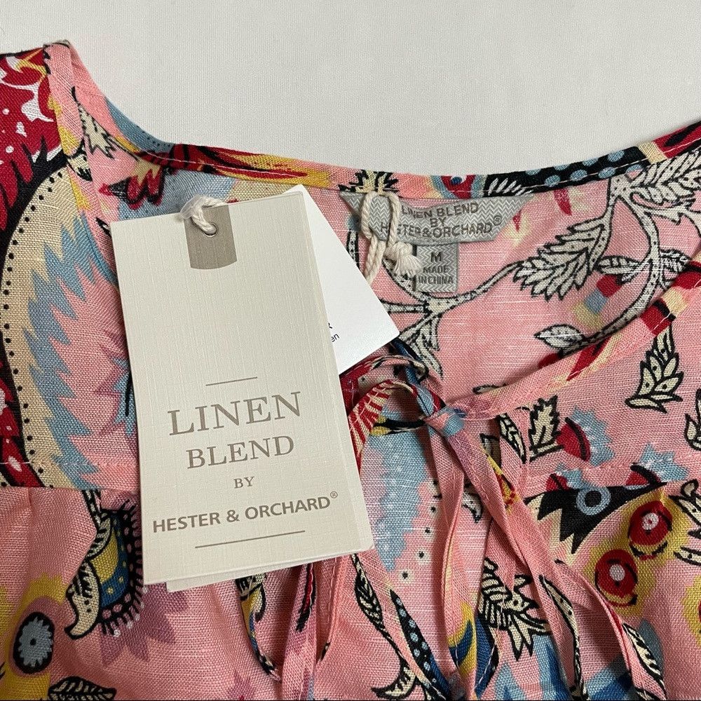 Other NWT New Linen Blend by Hester & Orchard Floral Tropical Blo Size M / US 6-8 / IT 42-44 - 6 Thumbnail