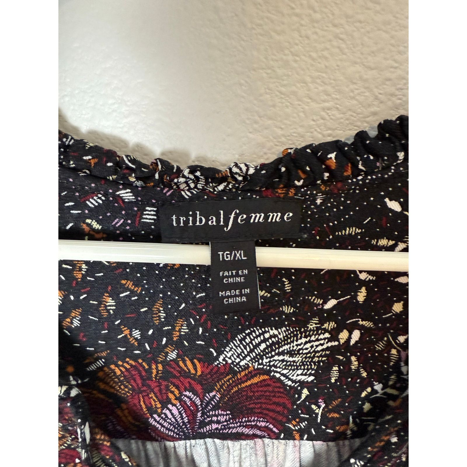 Tribal Streetwear Tribal Femme Floral Tie Front Long-sleeve Dress, Sz XL Size XL / US 12-14 / IT 48-50 - 5 Thumbnail