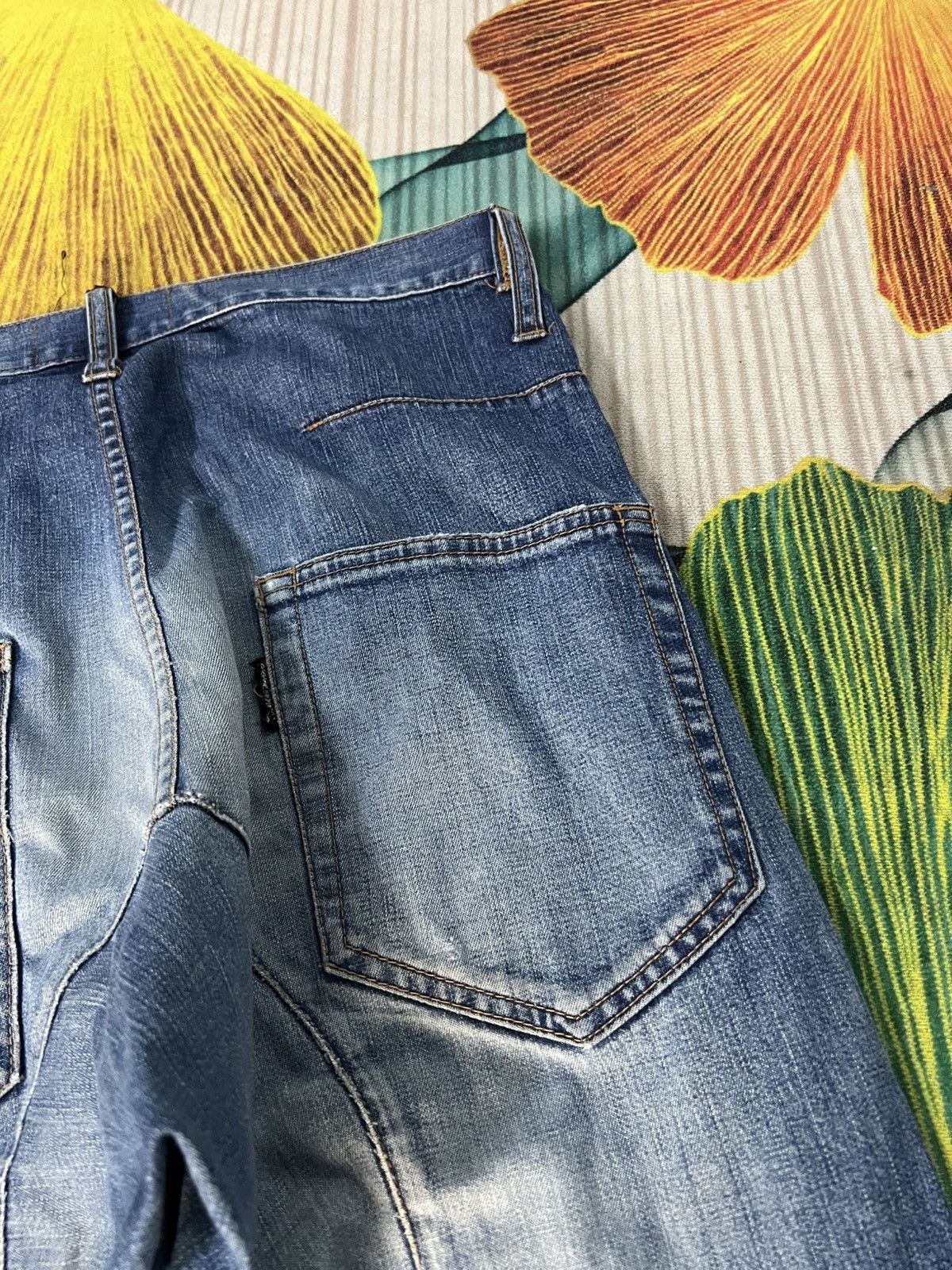 CABANE de ZUCCa Vintage Cabane De Zucca Patchwork Selvedge Mud Wash Jean Size US 30 / EU 46 - 19 Thumbnail