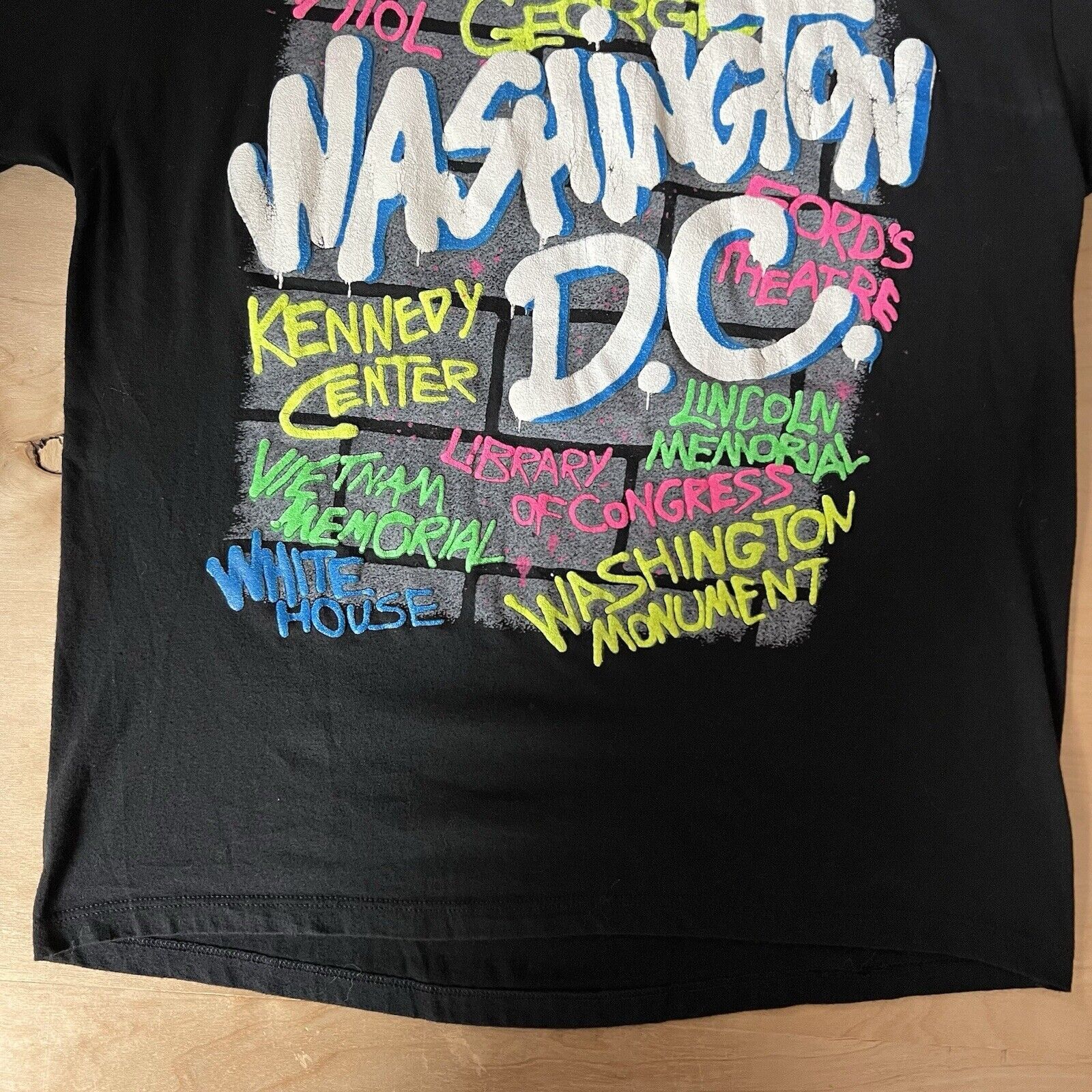 Vintage Vintage Washington DC Shirt Large Black 80s DMV Spray Paint Size US L / EU 52-54 / 3 - 4 Thumbnail
