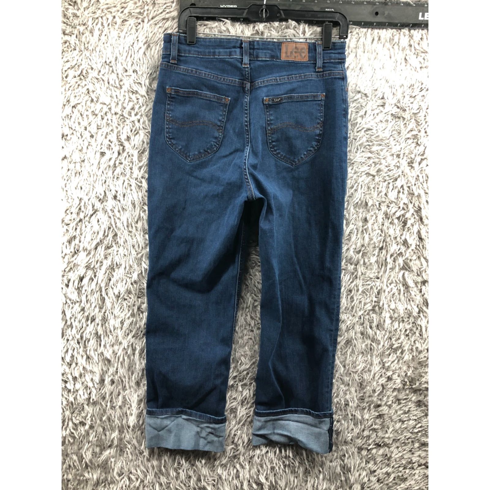 Lee Lee Jeans Heritage Straight Cuff Jeans Women's 12 Medium Wash Blue Size 34" / US 12 / IT 48 - 5 Thumbnail