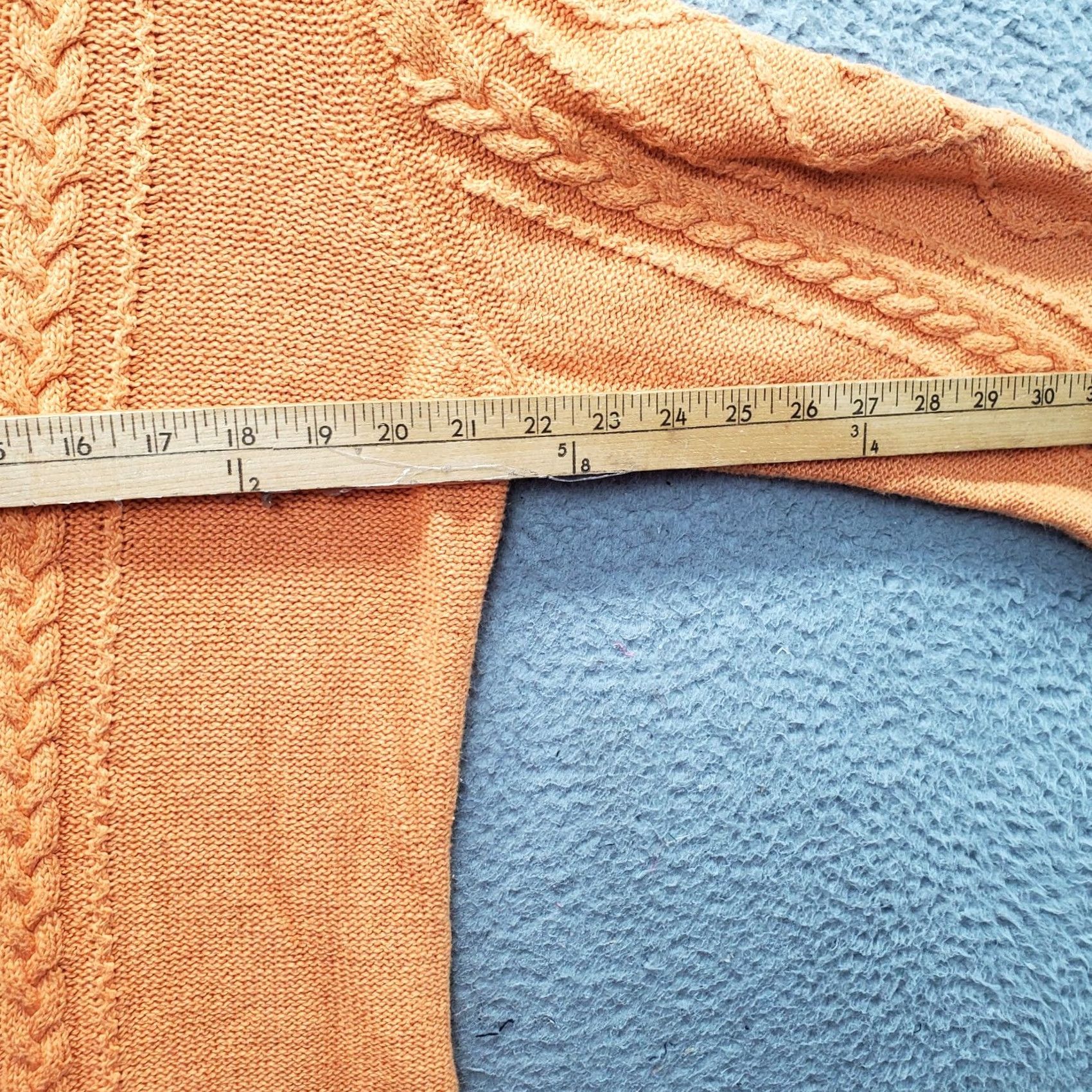 Talbots VINTAGE Talbots Sweater Womens XL Orange Cable-Knit V-Neck Pullover NOS Size XL / US 12-14 / IT 48-50 - 3 Thumbnail