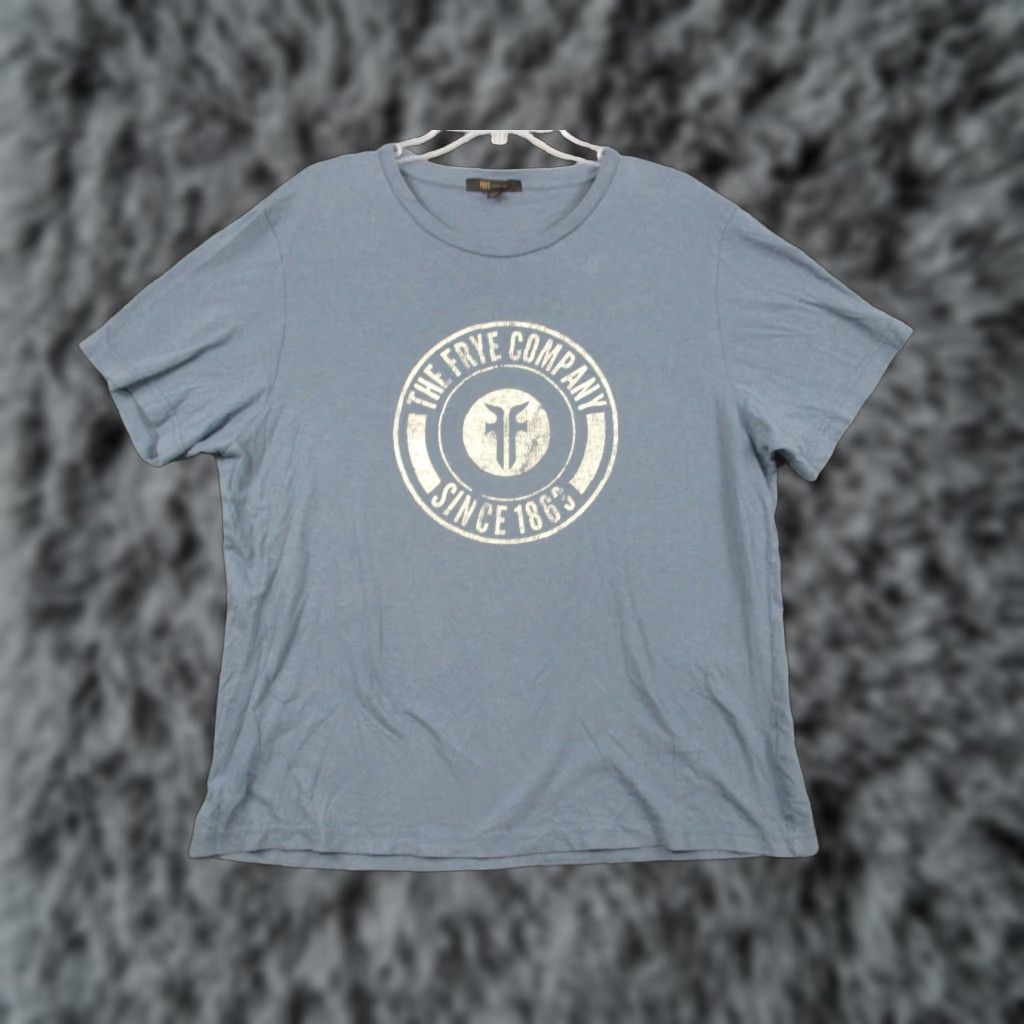 Frye Frye Shirt XL Men's Blue Logo Shirt Graphic Print Crew Neck Short Sleeve Size US XL / EU 56 / 4 - 1 Thumbnail