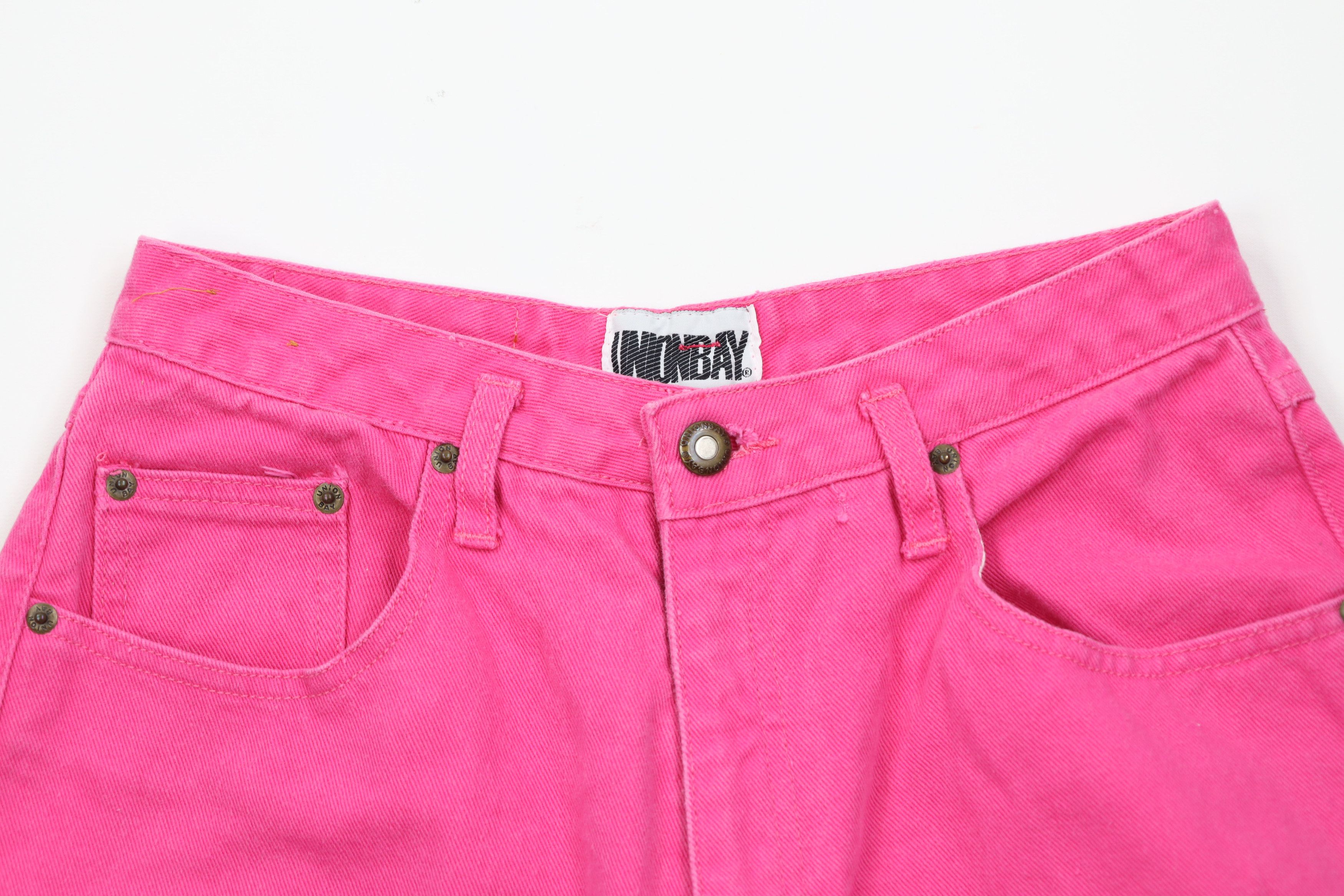 Vintage Vintage 90s Unionbay Surfing Fit Denim Jean Shorts Pink Size 34" / US 12 / IT 48 - 2 Thumbnail