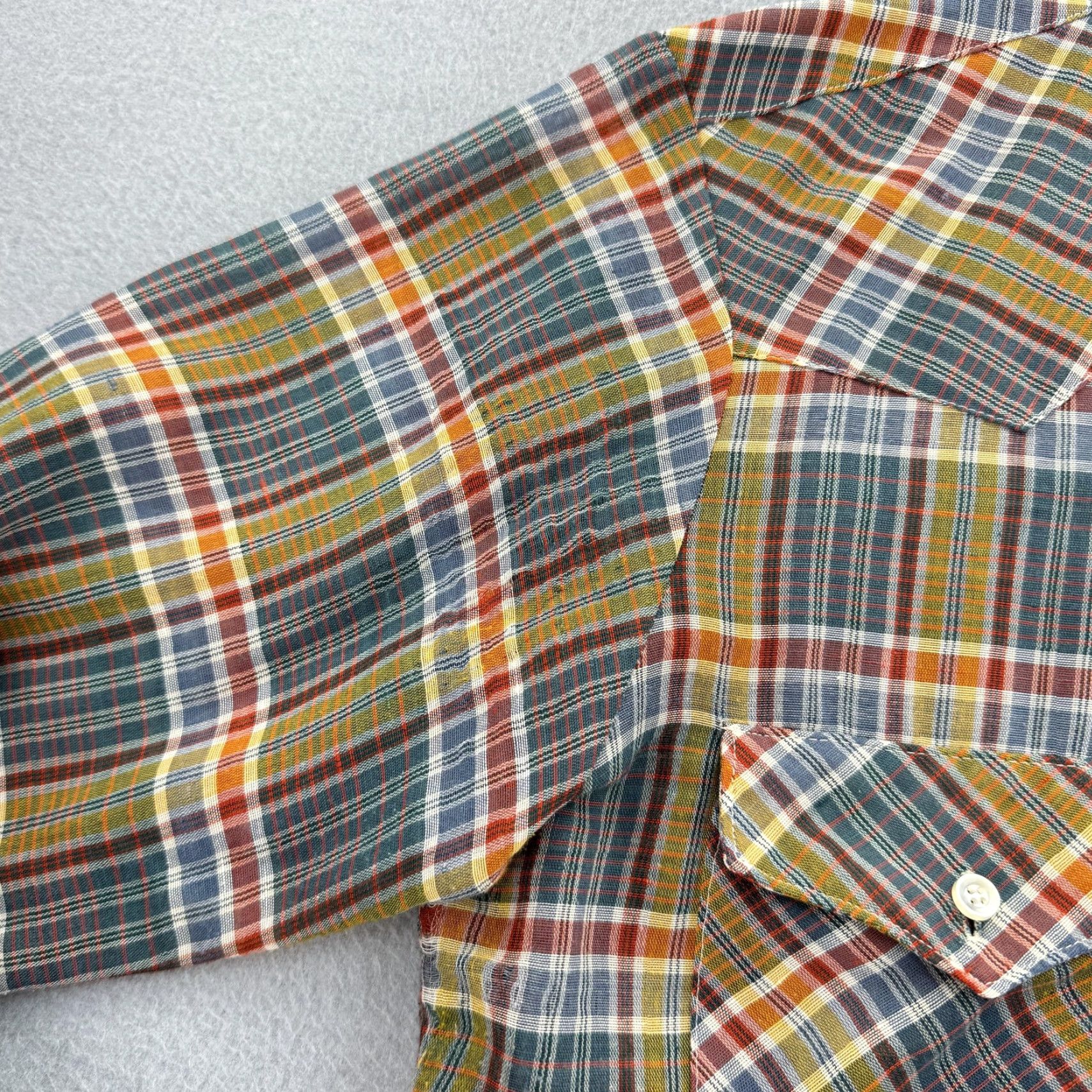 Lee VINTAGE Lee Shirt Mens Medium Plaid Western Button Cowboy Long Sleeve 70s 80s Size US M / EU 48-50 / 2 - 5 Thumbnail