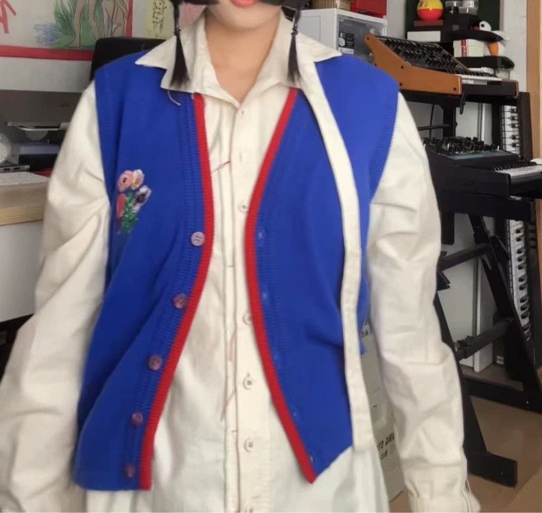 Kenzo KENZO Blue embroidered floral knit vest vintage Size S / US 4 / IT 40 - 4 Thumbnail