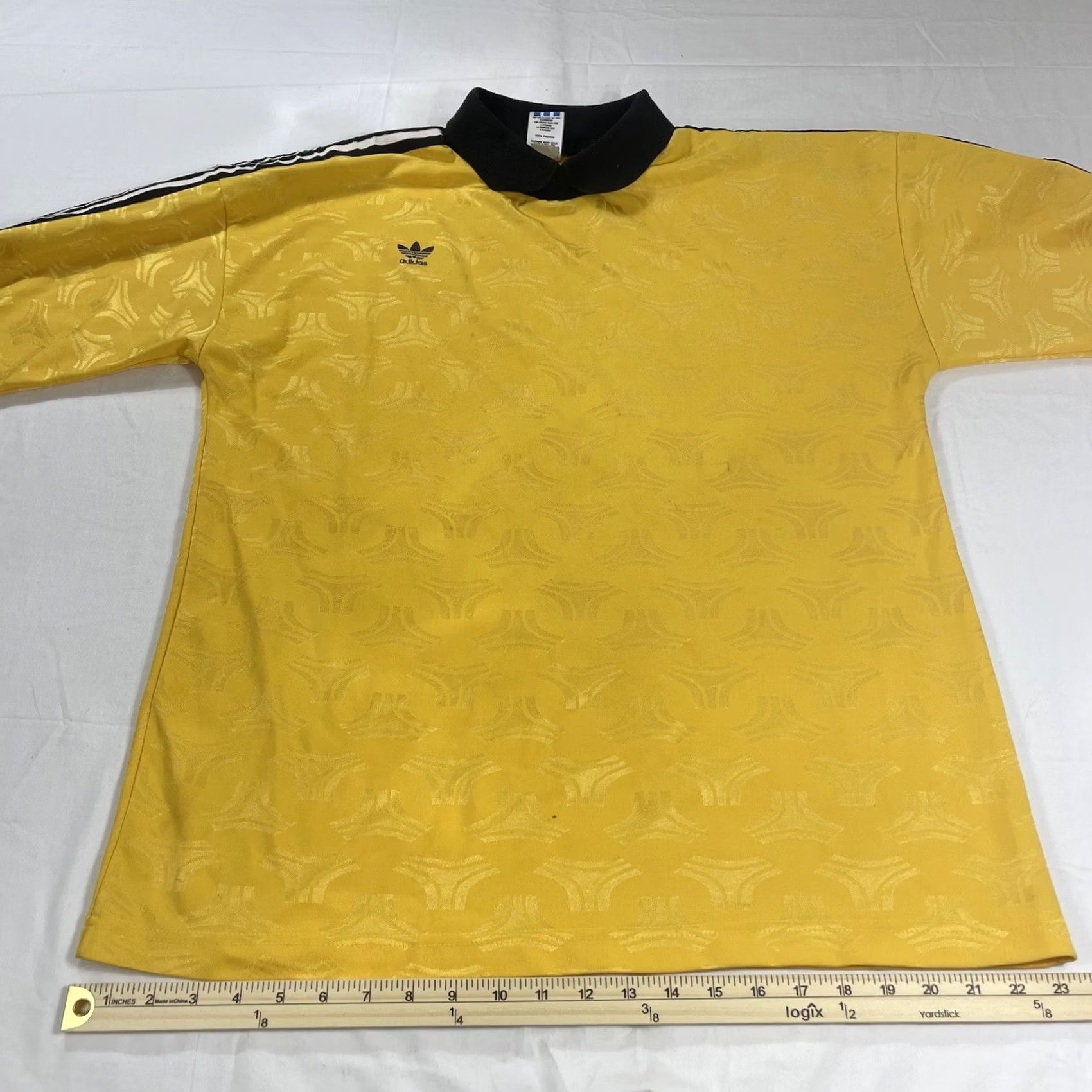 Adidas VINTAGE adidas L Goalie Jersey Polo Long Sleeve Striped 3 Stripes Logo USA Yellow Shirt Mens Soccer Polo Size US L / EU 52-54 / 3 - 7 Thumbnail