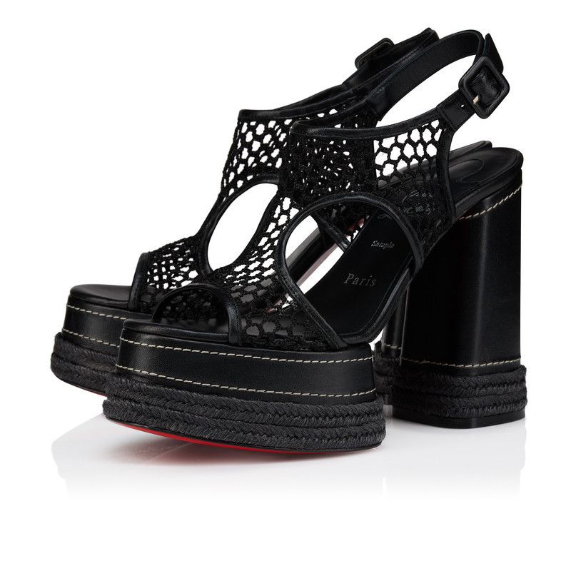 Christian Louboutin os11x0526 Almeja 130mm Espadrilles Sandals in Black Size US 11 / IT 41 - 2 Thumbnail