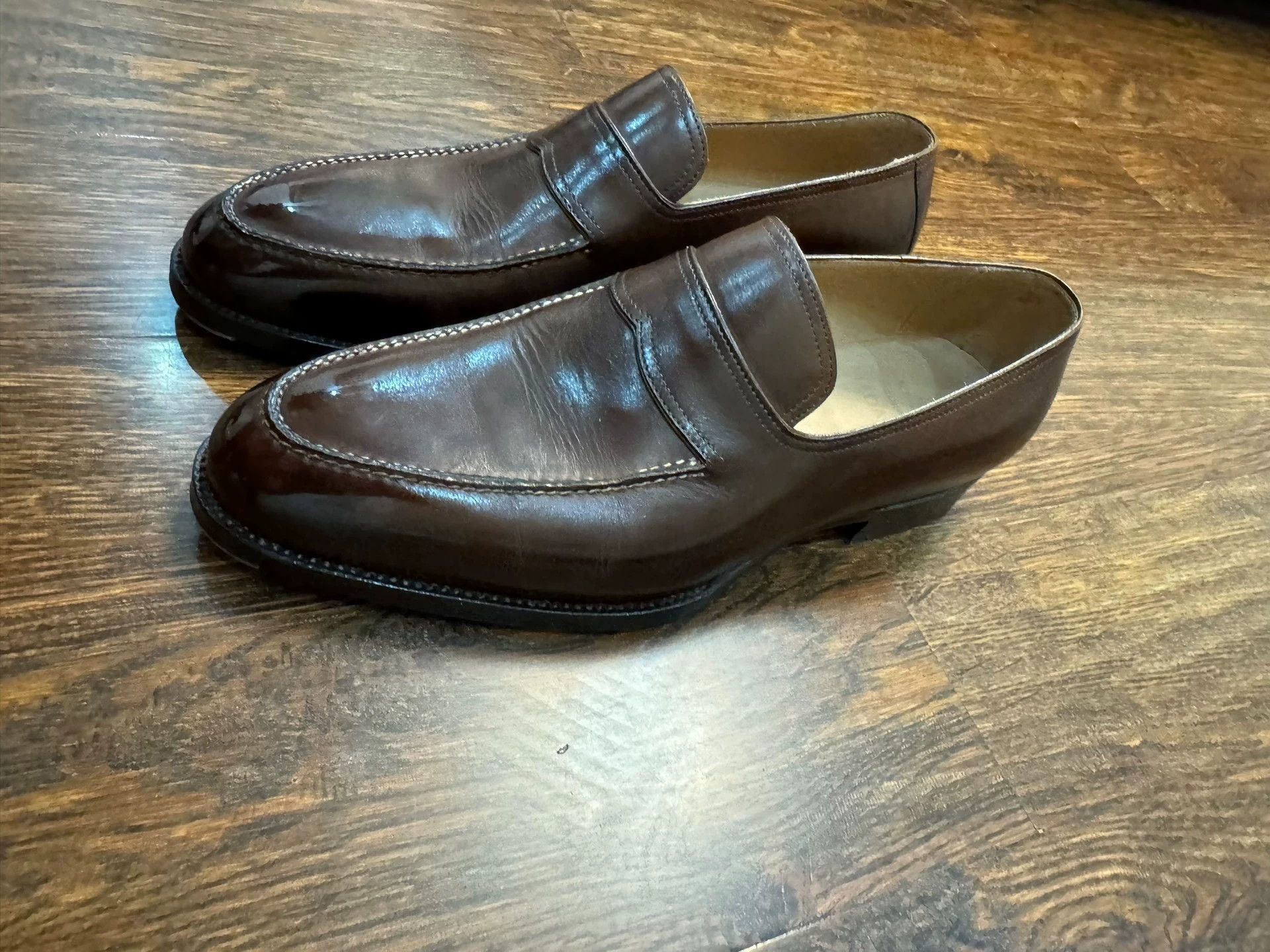 Other SaintCrispin's Men's Mid Brown U-tip Loafer UK6F Worn Once Size US 6.5 / EU 39-40 - 6 Thumbnail