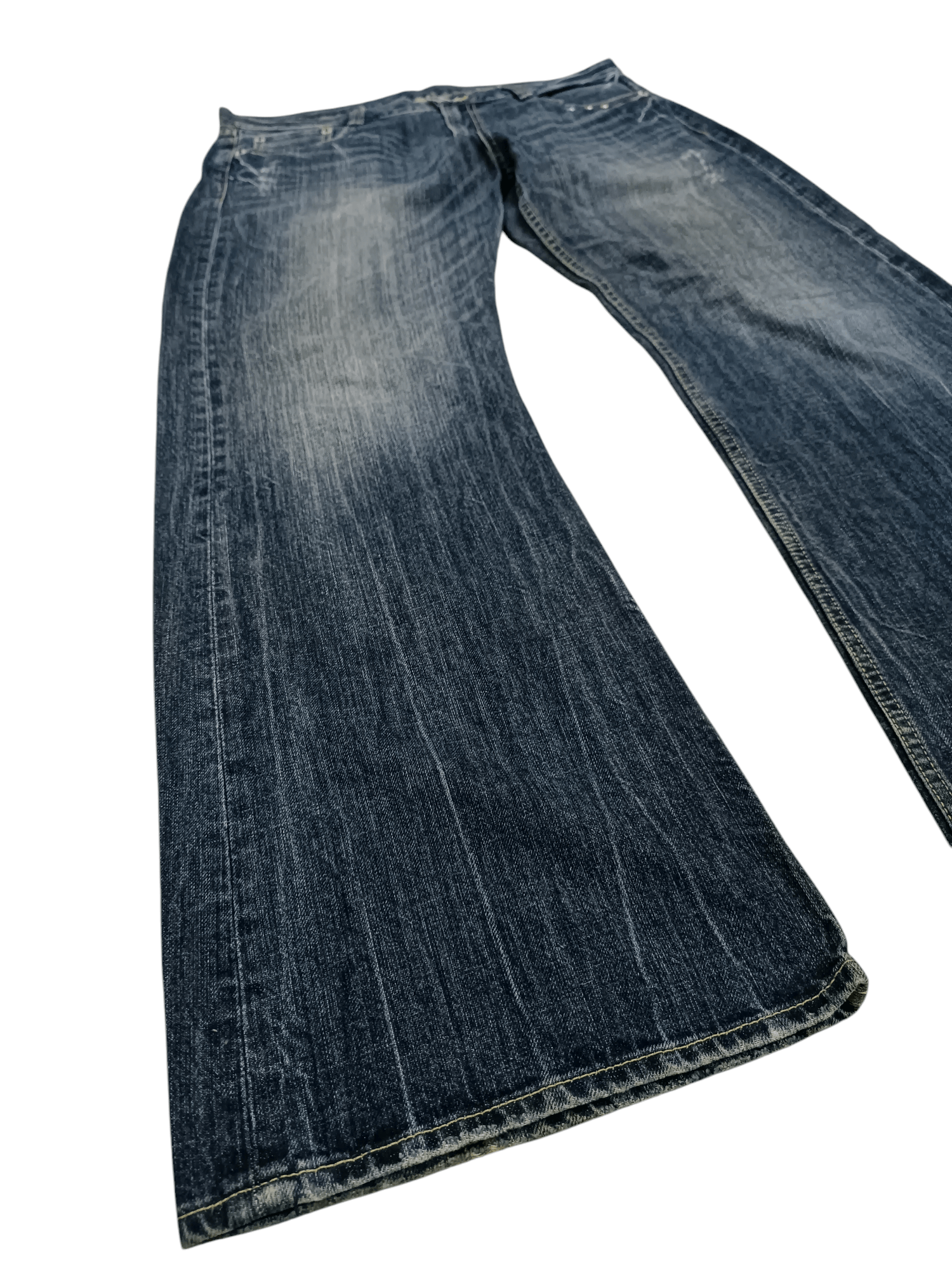 Japanese Brand × Le Grande Bleu (L.G.B.) × Tornado Mart RARE Flared Nylaus Whiskers Distressed Jeans Size US 36 / EU 52 - 1 Thumbnail