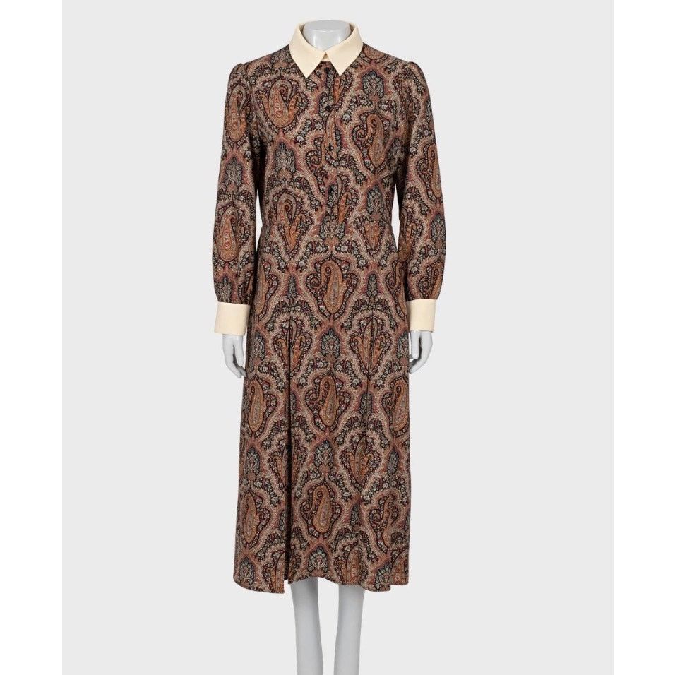 Celine Celine Fitted Paisley Print Dress Sz.42/XL Size XS / US 0-2 / IT 36-38 - 1 Thumbnail