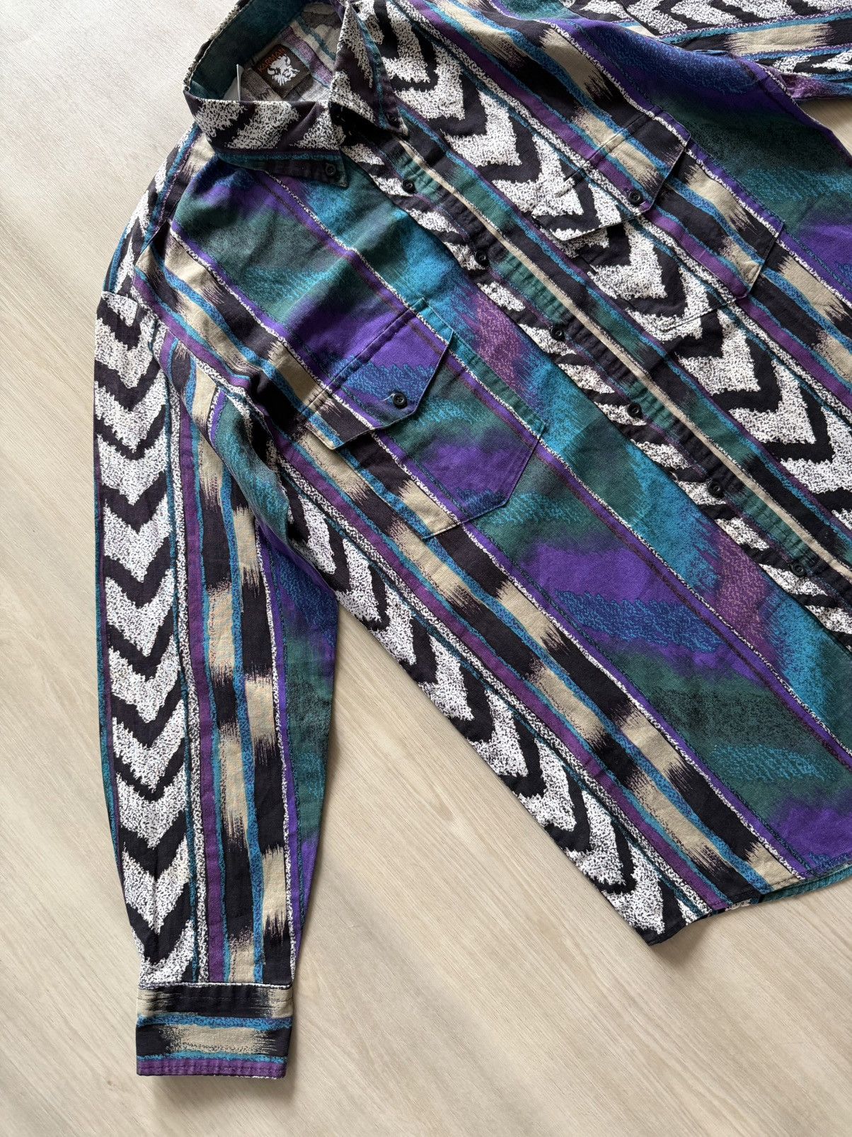 Vintage Vintage 90s Karman Western Striped Shirt Sz M Southwestern Size US M / EU 48-50 / 2 - 4 Thumbnail