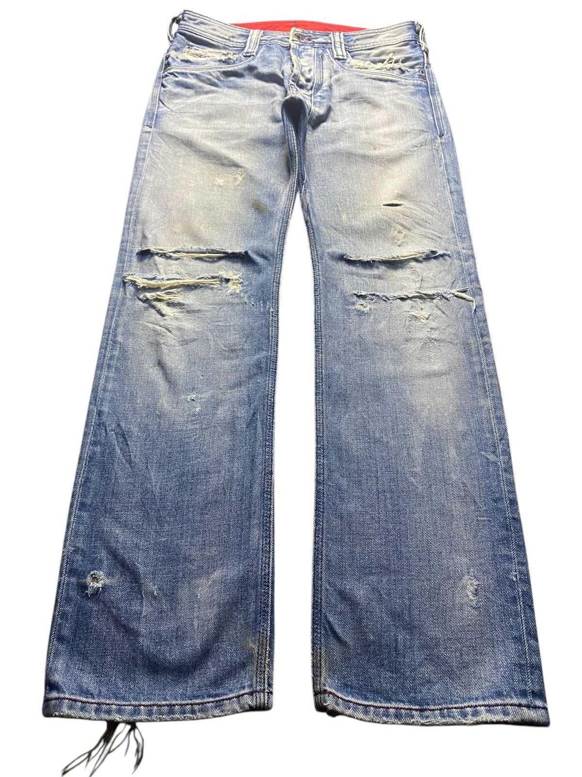 Diesel Black Gold Diesel Timmen Jeans Ripped Denim 0071J Size US 31 - 1 Thumbnail