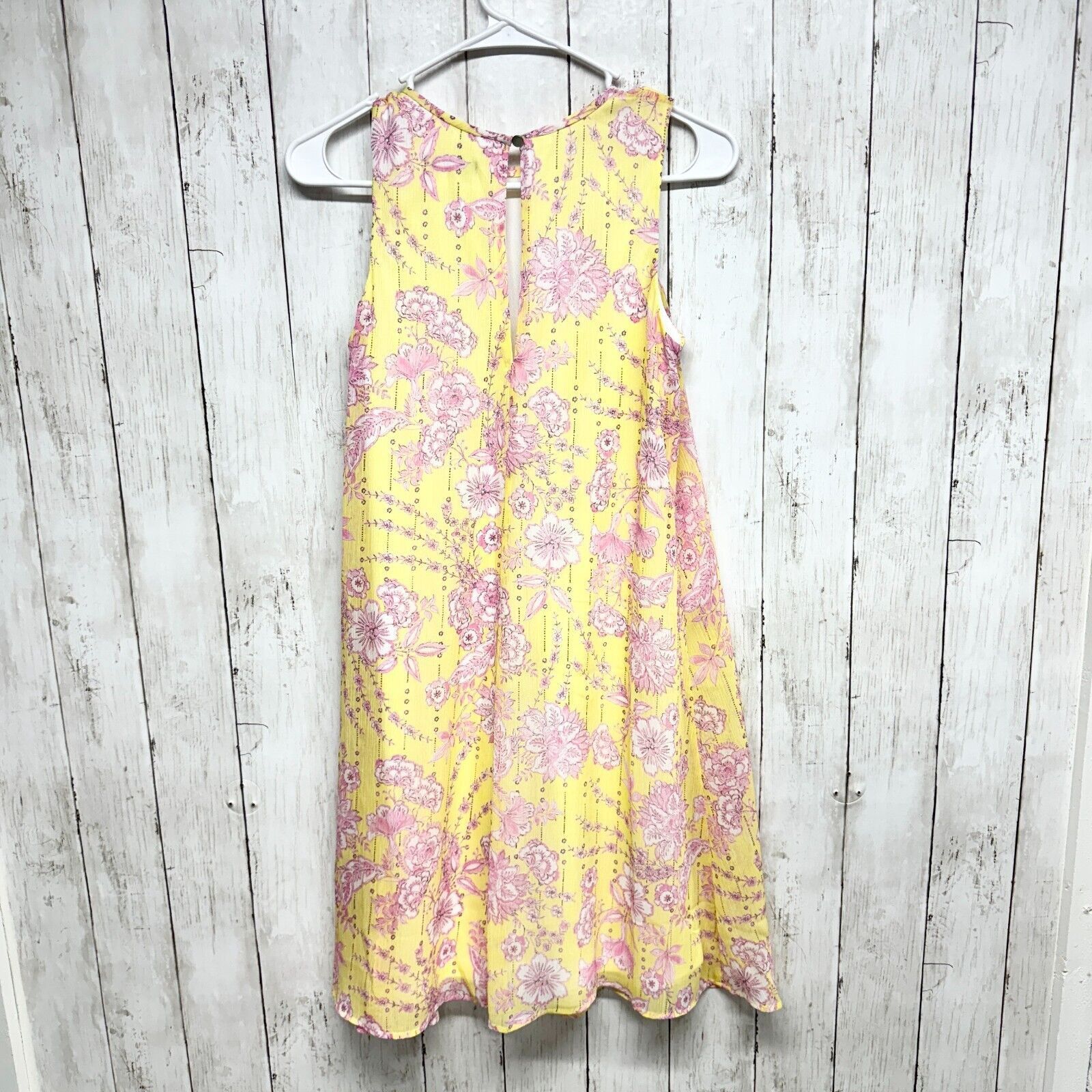 Tommy Hilfiger Tommy Hilfiger Dress 2 Eloise Floral Chiffon Trapeze Yellow Size XS / US 0-2 / IT 36-38 - 4 Thumbnail