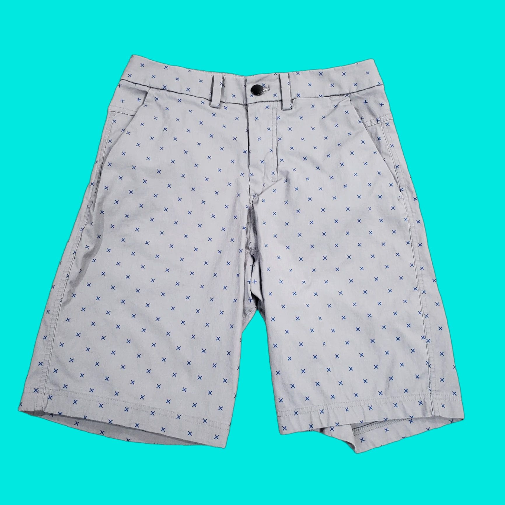 Lululemon Lululemon Shorts Mens 30 Gray Flat Front Geometric Chino Cotton Blend Spandex Pockets Regular Vintage No Size US 30 / EU 46 - 1 Thumbnail