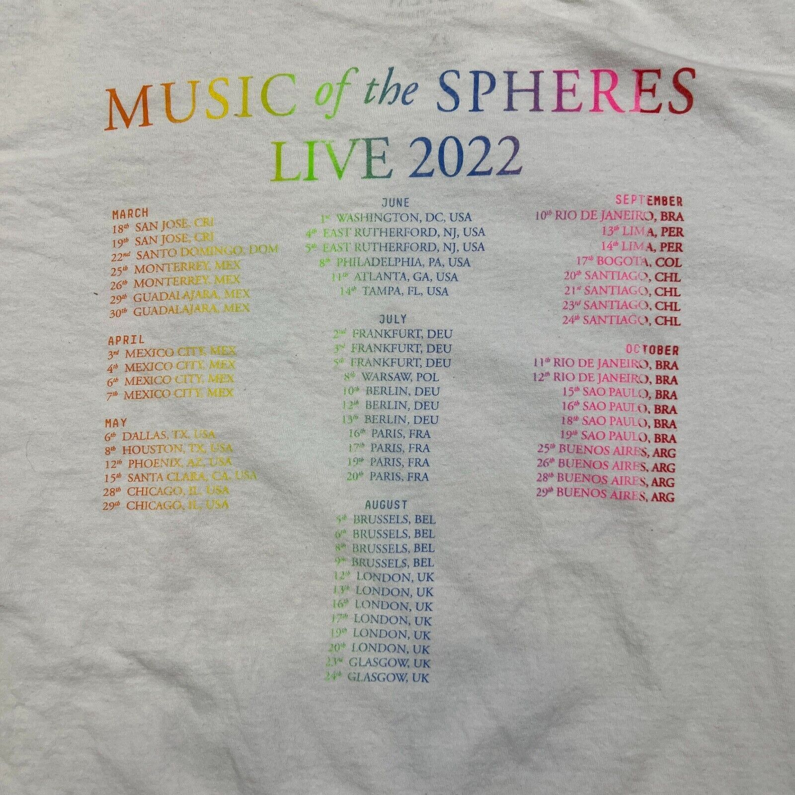 Band Tees × Vintage 2022 Coldplay T Shirt Music of Spheres Rock Band Concert Tee Size US XXL / EU 58 / 5 - 5 Thumbnail