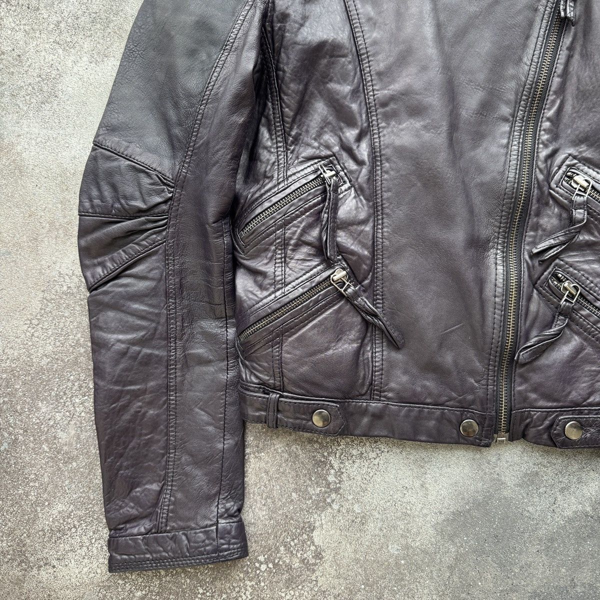 Hysteric Glamour Avant Garde Vintage Zip Details Biker Leather Jacket Size M / US 6-8 / IT 42-44 - 6 Thumbnail