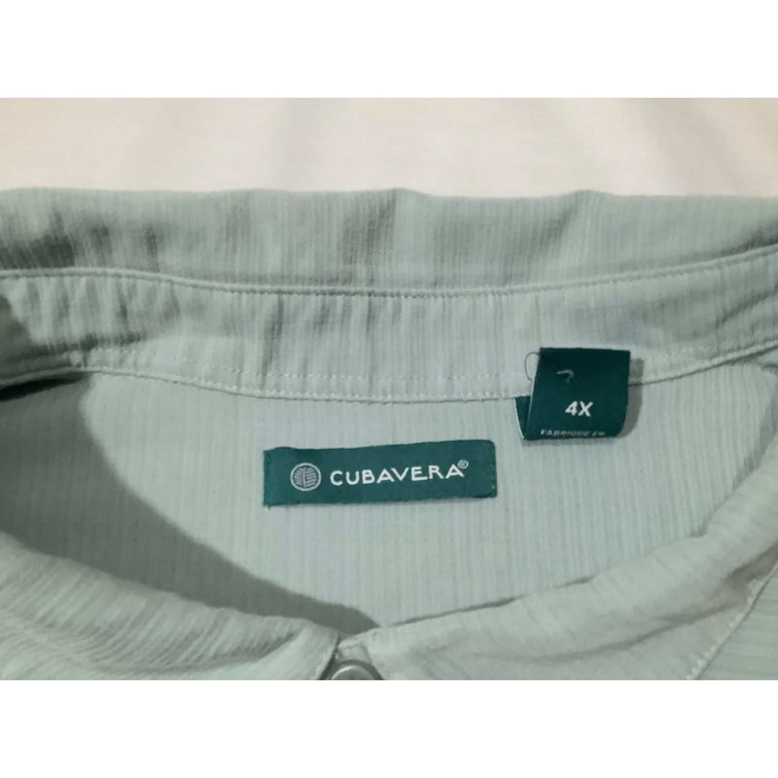 Cubavera Cubavera Shirt Mens 4XL Green Pleated Short Sleeve Button Front Rayon Casual Size US XXL / EU 58 / 5 - 6 Thumbnail