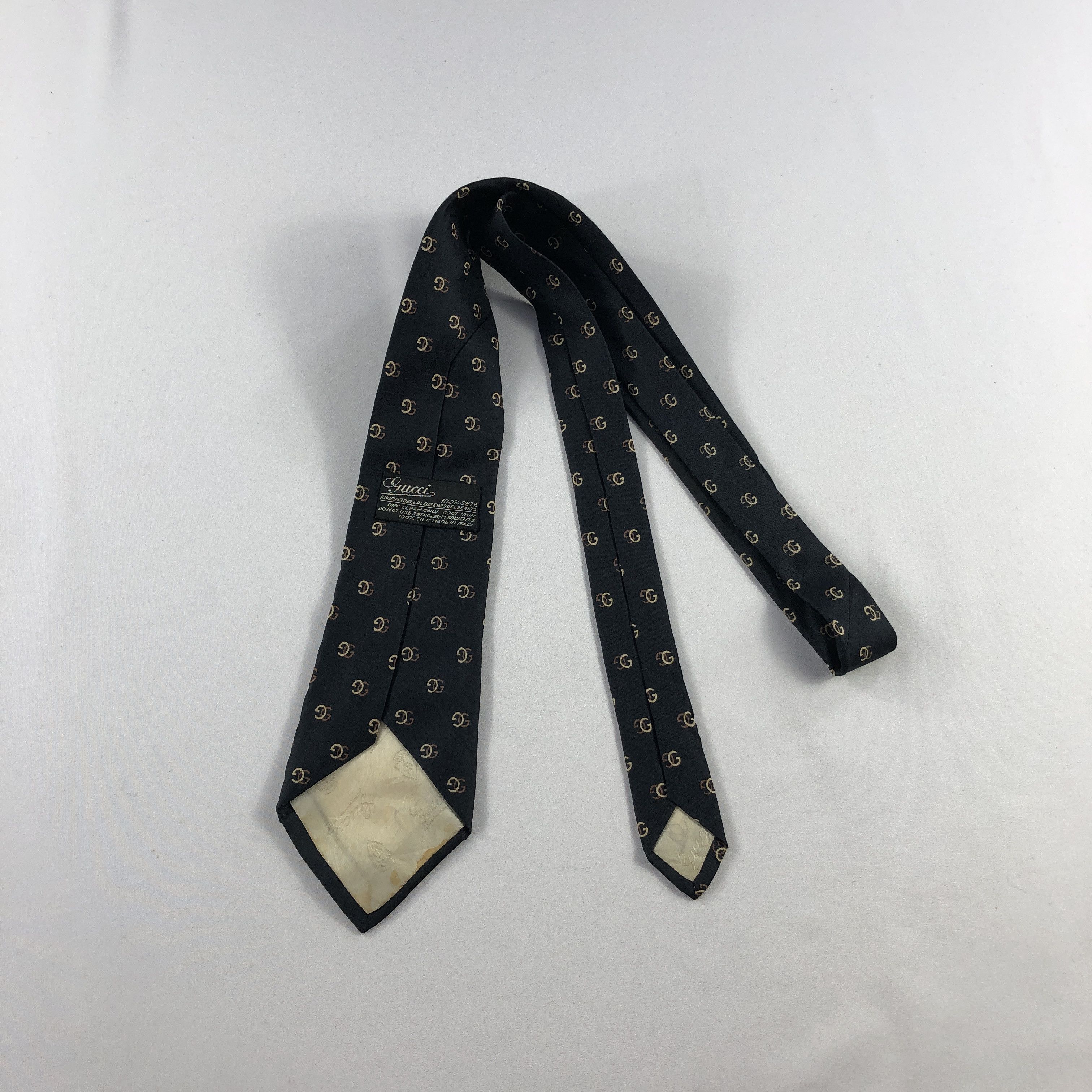 Gucci × Vintage Gucci Monogram Silk Neck Ties T123 Size ONE SIZE - 2 Thumbnail