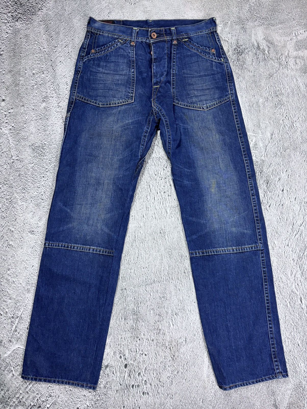 Evisu Evisu EU ED jeans vintage denim pants cargo navy blue Y2K Size US 31 - 5 Thumbnail