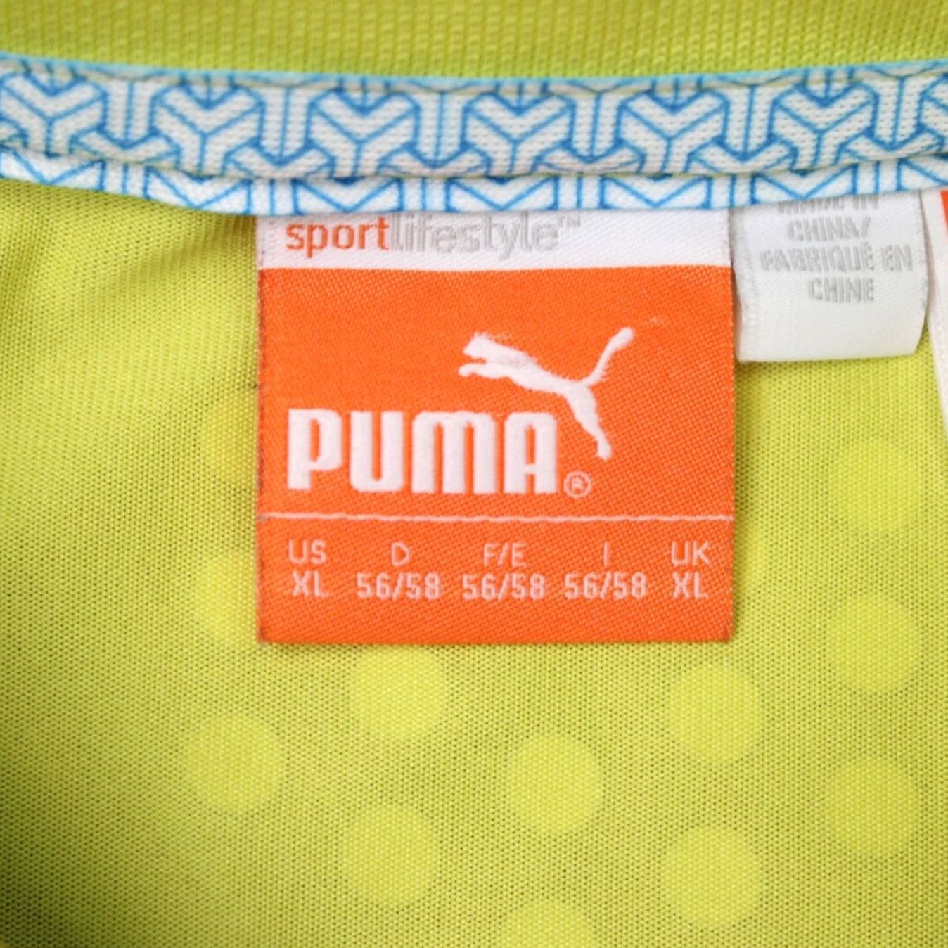 Puma Puma Polo Shirt Mens XL Yellow/Blue Tech Stripe Performance Golf Short Sleeve Polo Shirt Size US XL / EU 56 / 4 - 6 Thumbnail