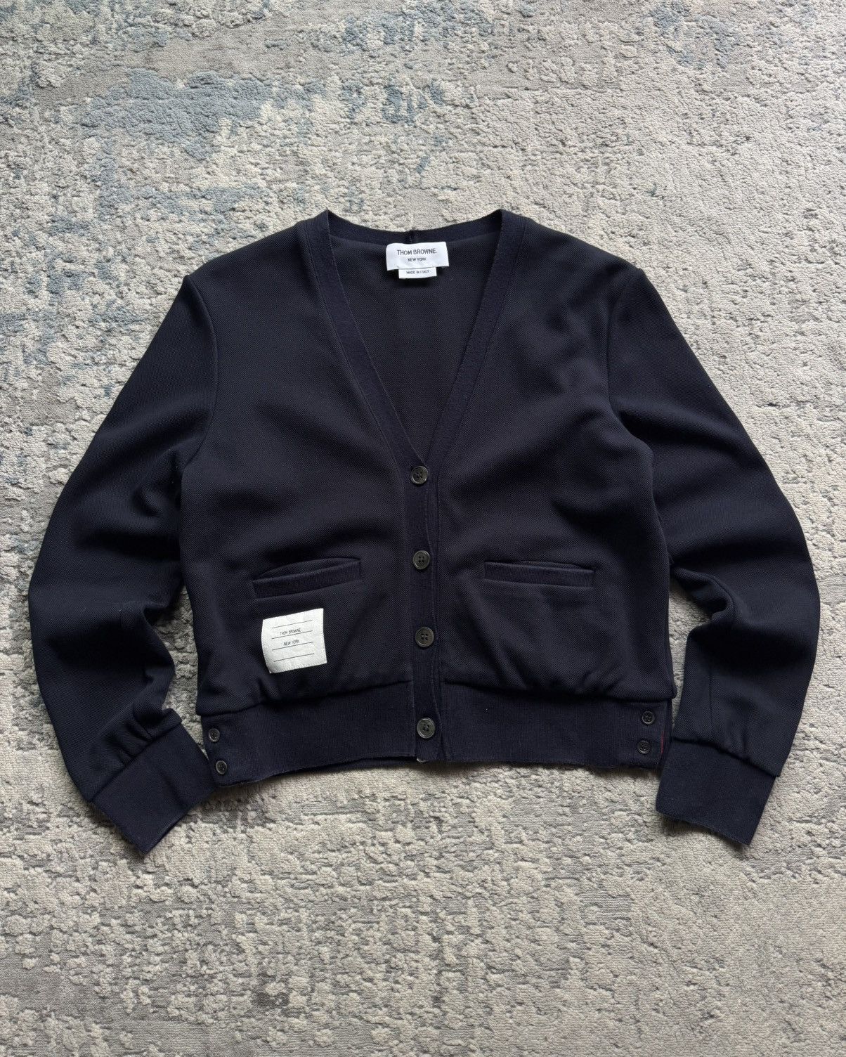 Thom Browne Thom Browne Womens Cotton Navy Cardigan Size 3 Made in Italy Size M / US 6-8 / IT 42-44 - 1 Thumbnail