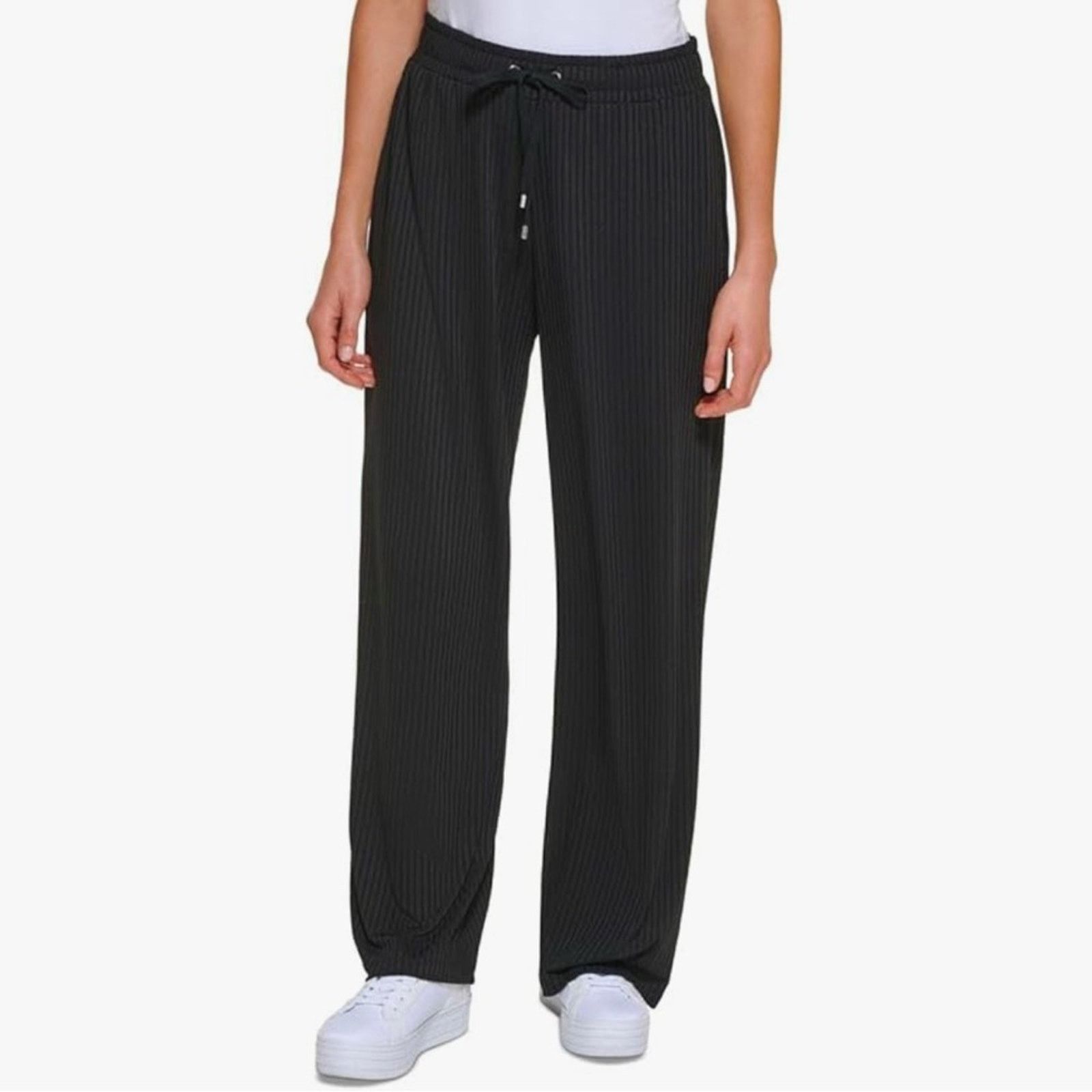 Calvin Klein Calvin Klein Black Linen Wide Leg Drawstring Pants Size 30" / US 8 / IT 44 - 1 Thumbnail