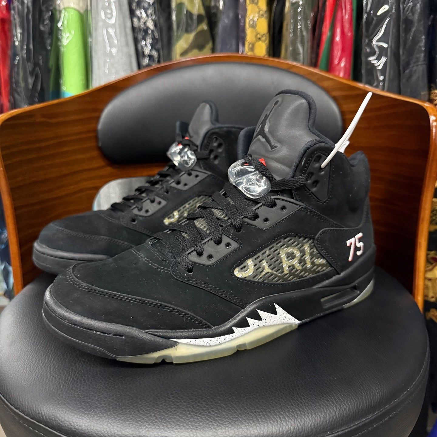 Nike Nike AJ5 Embroidered Black Lowtop Sneakers 10 Men Size US 10 / EU 43 - 1 Thumbnail