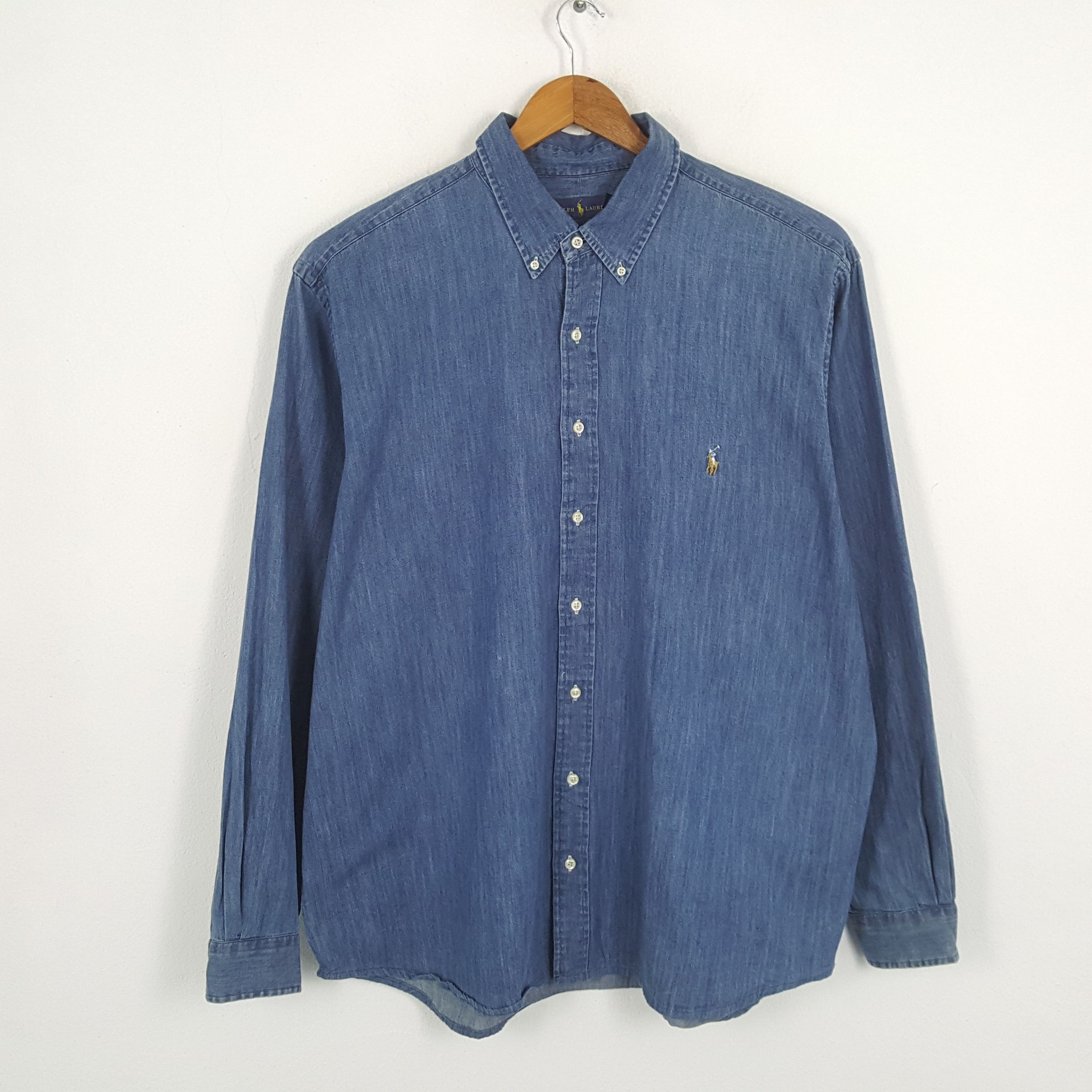 Polo Ralph Lauren × Ralph Lauren × Vintage Vintage POLO by RALPH LAUREN Fashion Brand Denim Shirts Size US XXL / EU 58 / 5 - 1 Thumbnail