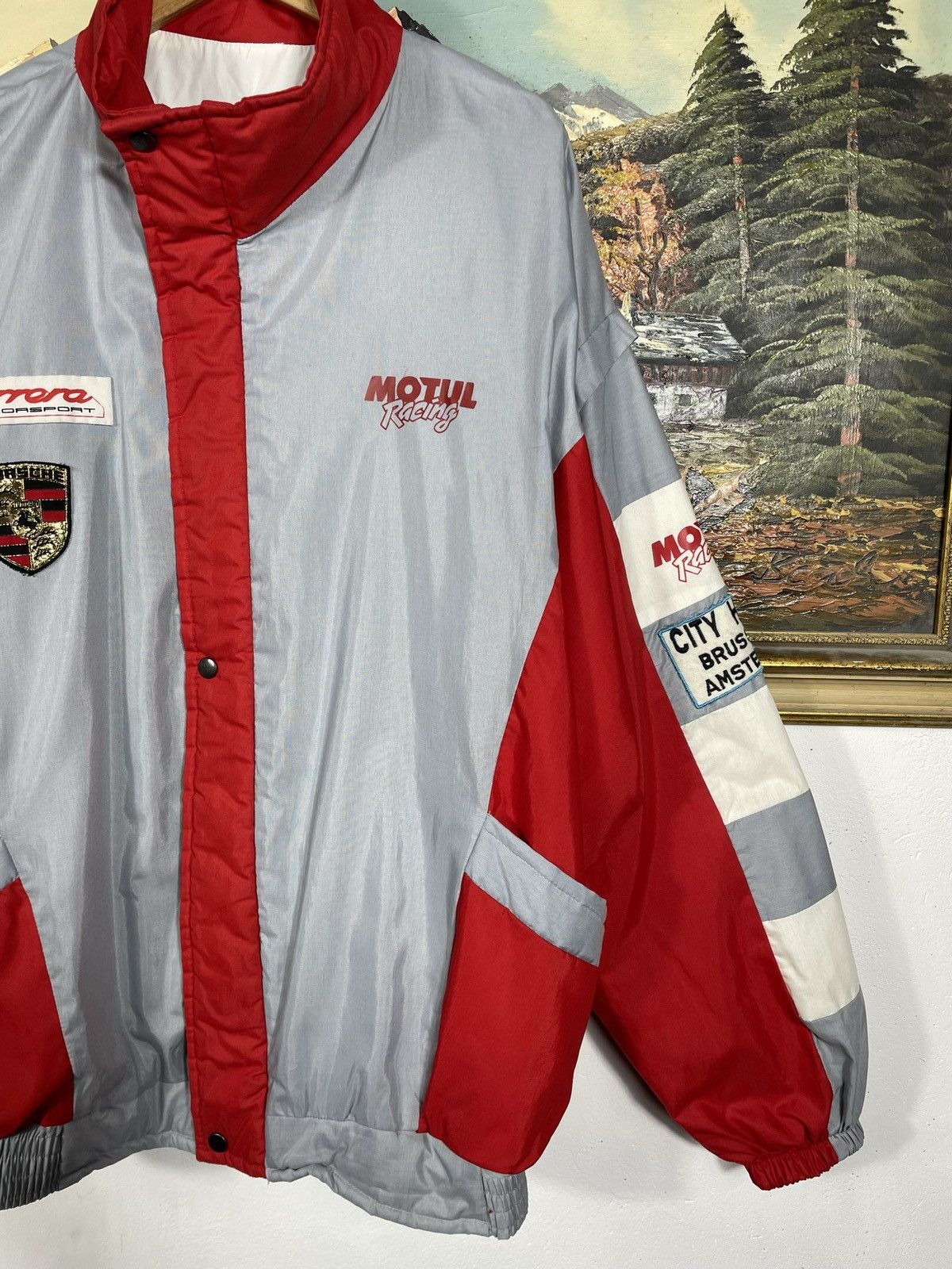 Porsche Design × Vintage Porsche Carrera Vintage Y2k Bomber Jacket Motor NascarRacing Size US XL / EU 56 / 4 - 6 Thumbnail