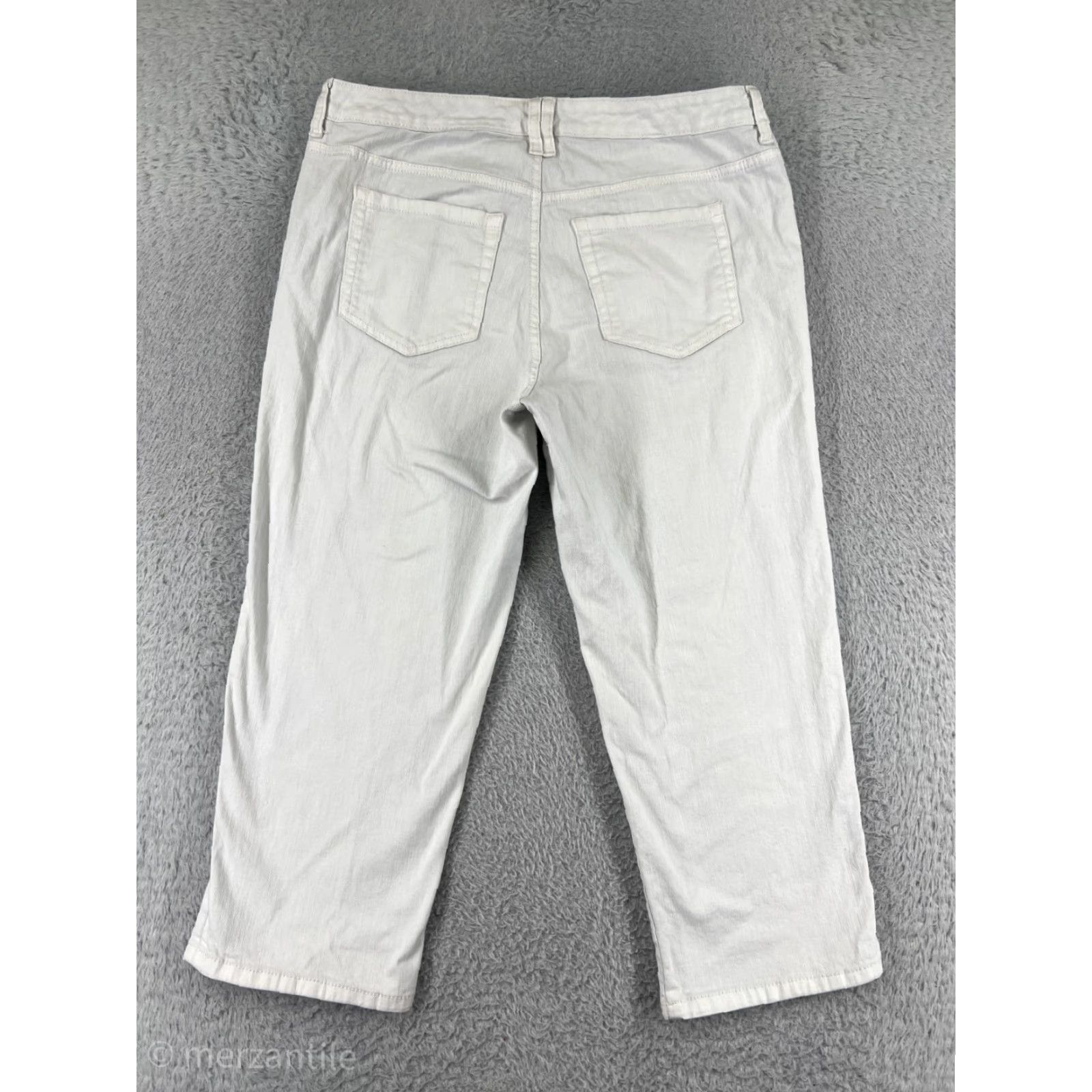 Style & Co Style & Co White Denim Capri Pants Womens 31 Regular Cotton Blend Stretch Pockets Floral 21.5in Inseam 31 Waist Casual Workwear Womens Size 24" / US 00 / IT 34 - 2 Thumbnail