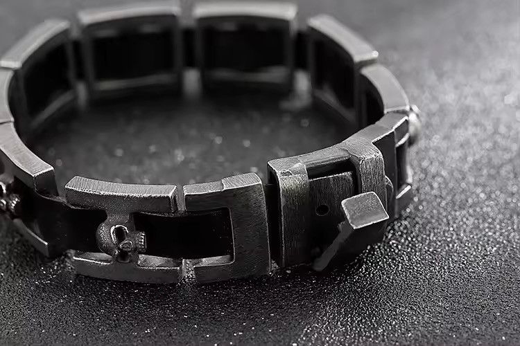 Jewelry Punk Gothic Skull Head Massive Bracelet Size ONE SIZE - 5 Thumbnail