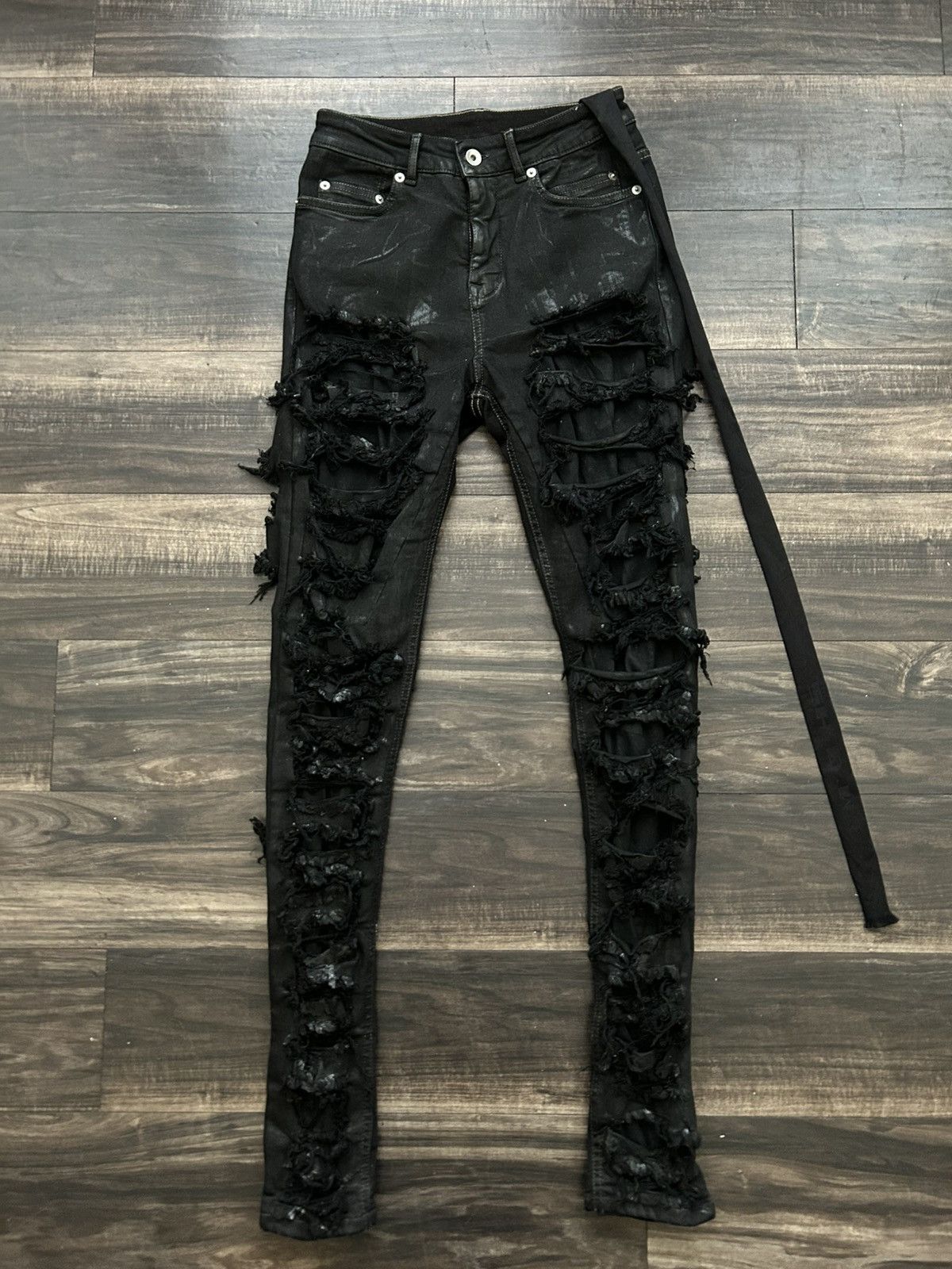 Rick Owens Drkshdw RICK OWENS DRKSHDW Slashed Detroit Cut Jeans Size US 27 - 1 Thumbnail