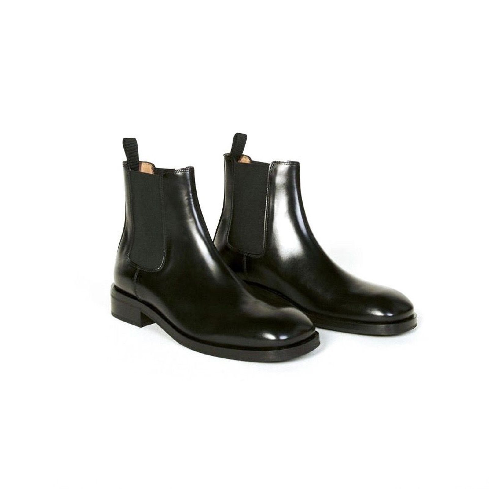 Sandro Sandro Paris Chelsea Square Toe Black Leather Boots Size US 12 / EU 45 - 1 Thumbnail