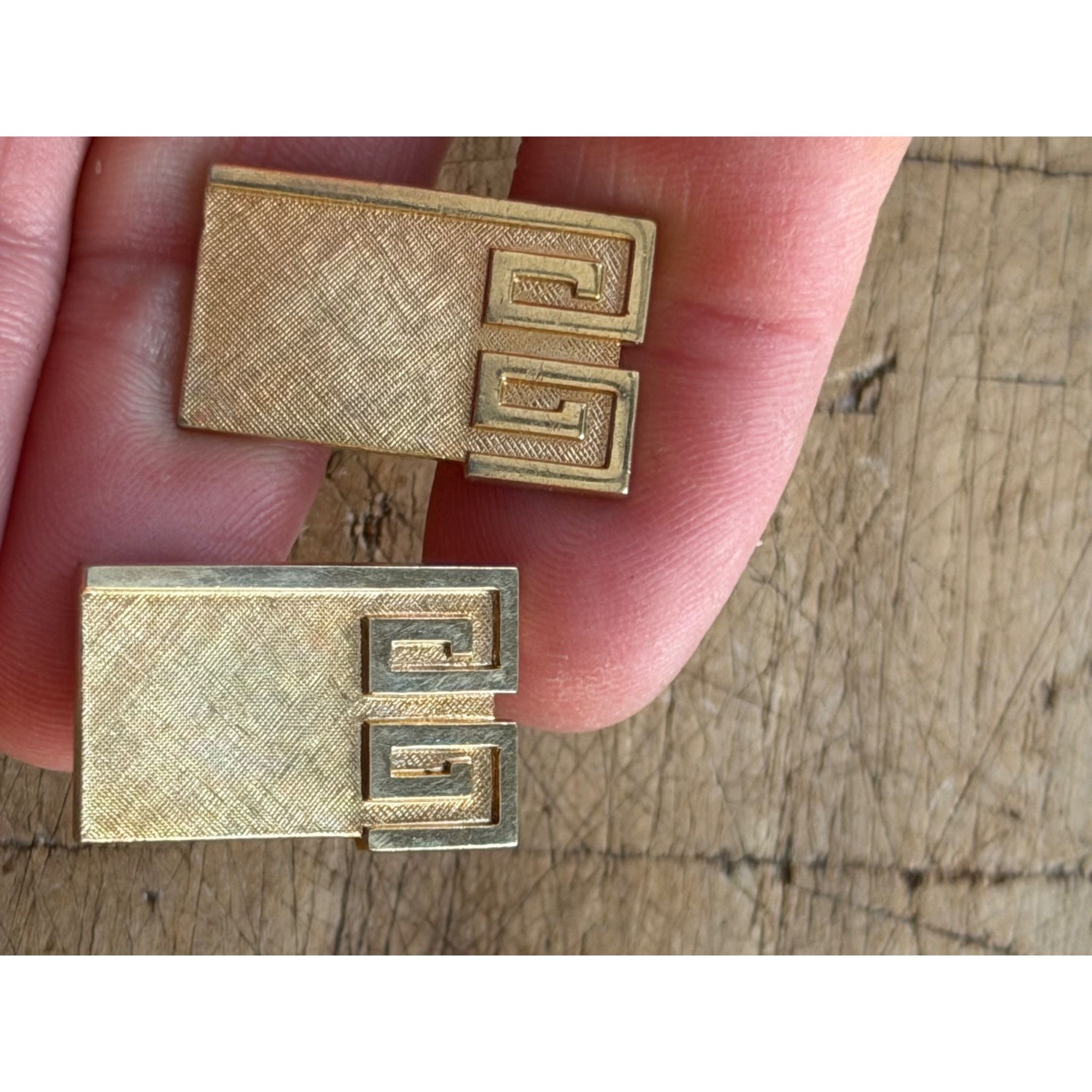 Other Gold-Tone Rectangular Greek Key Design Cufflinks Vintage Sty Size ONE SIZE - 6 Thumbnail