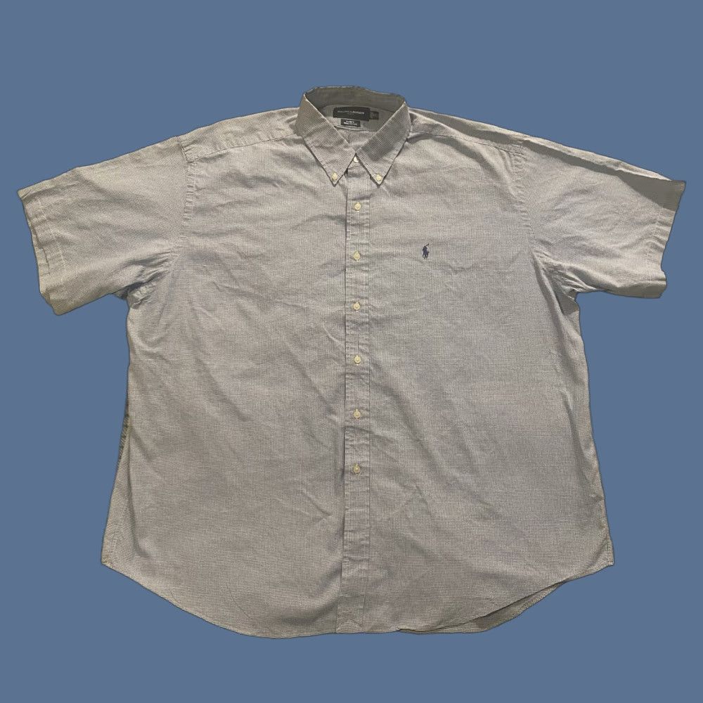 Ralph Lauren Ralph Lauren Golf Shirt Houndstooth Short Sleeve Button-Down Blue Mens 2XL Size US XXL / EU 58 / 5 - 1 Thumbnail