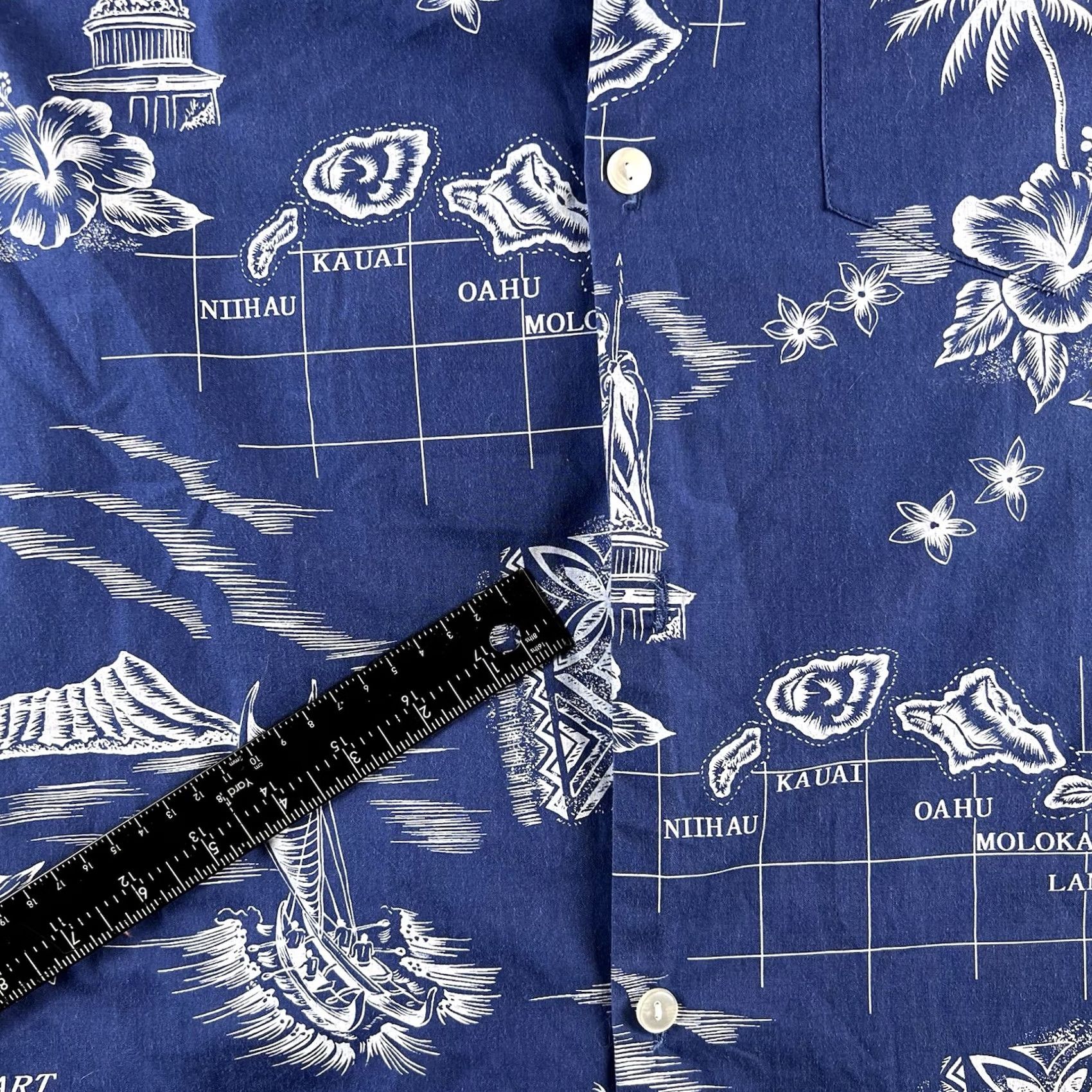 Vintage VINTAGE Howie Shirt Mens L Blue Floral Hawaii Chart of Isles 70s 80s 90s Hawaiian Beach Tropical California Dad USA Button-Up Short Sleeve 검 Size US L / EU 52-54 / 3 - 5 Thumbnail
