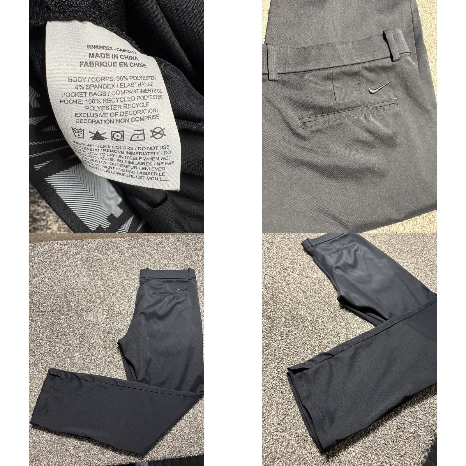 Nike Nike Flex Hybrid Golf Pants Men 36x32 Black Chino Stretch Athletic Pockets Belt Loops Front Flat Front Dri-FIT Size US 36 / EU 52 - 8 Thumbnail