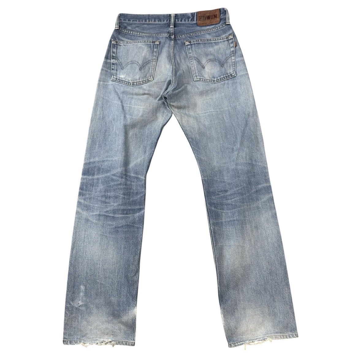 Edwin Vintage 90s Distressed Heavy Faded Wash Japanese Denim Jeans Size US 29 - 2 Thumbnail