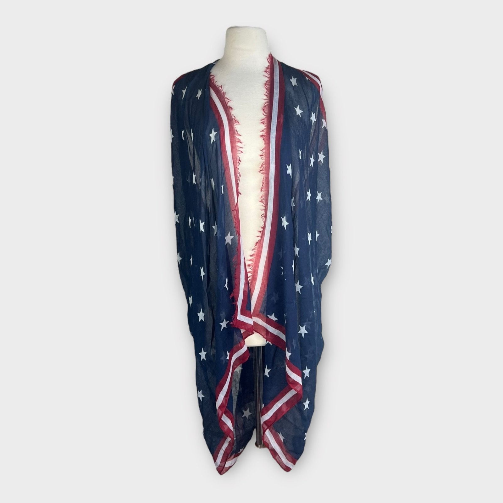 Mossimo Mossimo Women's Americana Layering Shawl/Kimono Patriotic Size ONE SIZE - 3 Thumbnail