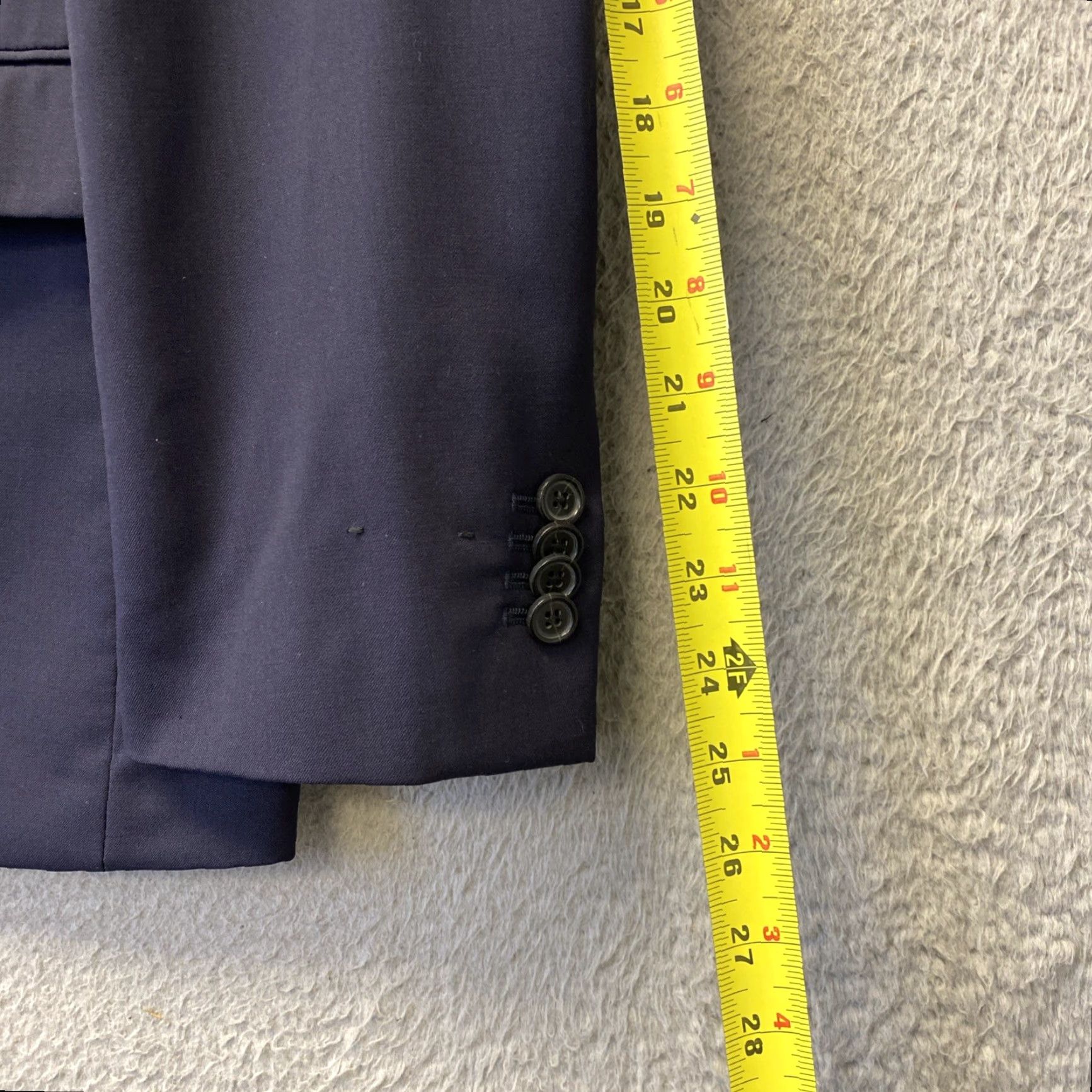 Banana Republic Banana Republic Blazer Men 42S Navy Blue Wool Slim Notch Lapel Four-Button Sleeve Inner Pockets Dry Clean Only Size 42R - 6 Thumbnail