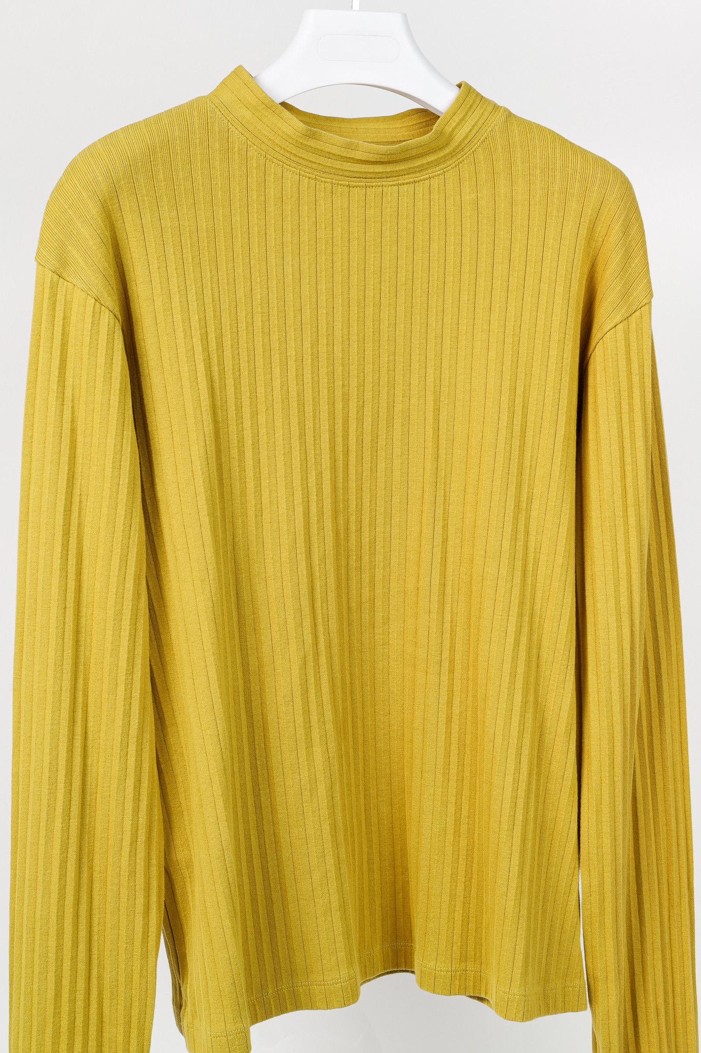 Marni Marni Chartreuse Cotton Ribbed-Knit Mock Neck Top Size US L / EU 52-54 / 3 - 3 Thumbnail