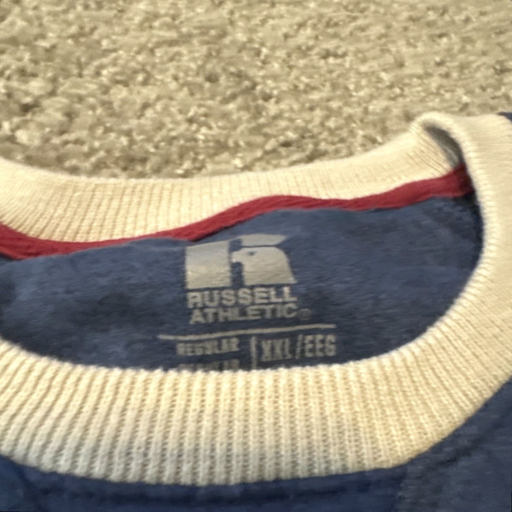Russell Athletic Russell Athletic Sweatshirt Crewneck 2XL Navy Blue Red White Stripe Cuffs Size US XXL / EU 58 / 5 - 5 Thumbnail