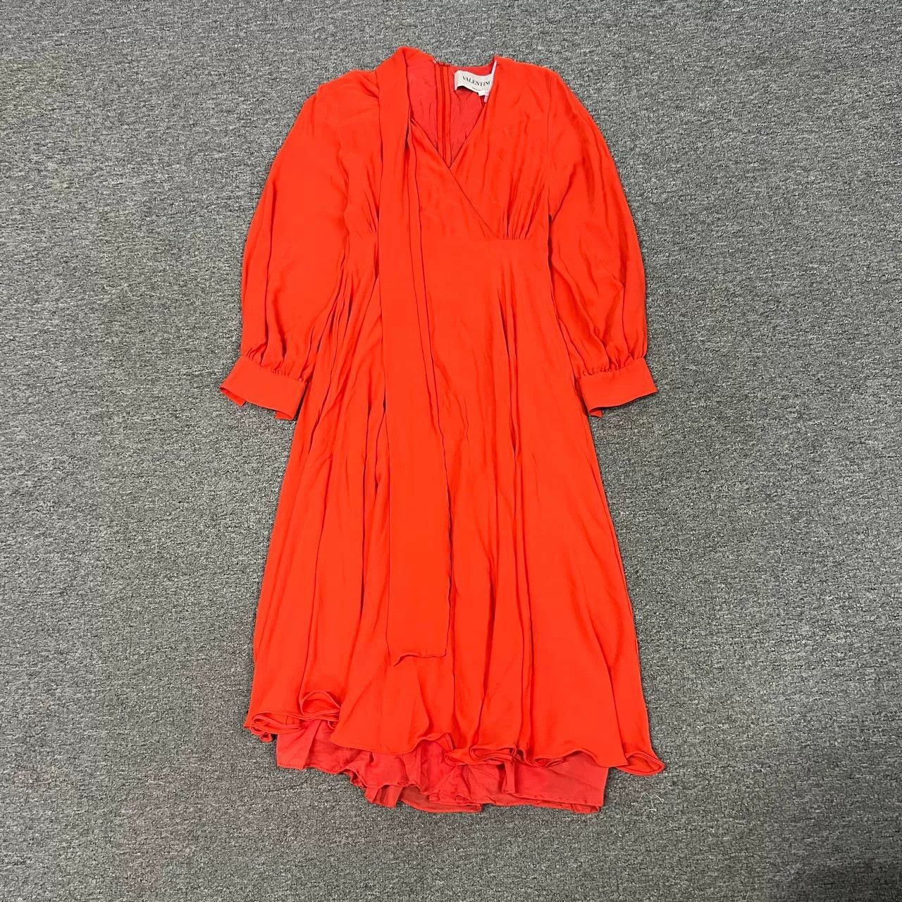 Valentino Valentino Red Ribbon Silk Dress Size S / US 4 / IT 40 - 1 Thumbnail