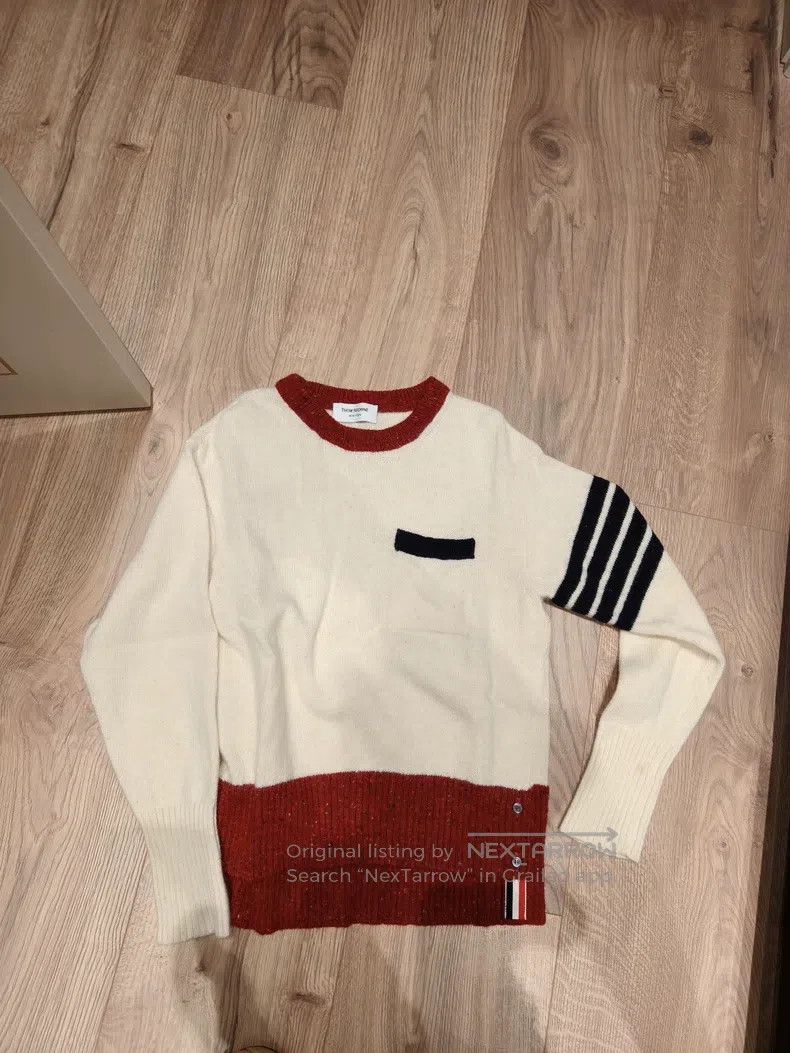 Thom Browne Thom Browne White and red striped sweater Size US M / EU 48-50 / 2 - 1 Thumbnail