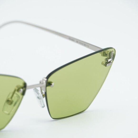 Fendi Fendi FE4160US 16N Sunglasses Silver Cat Eye Frame, Green Size ONE SIZE - 5 Thumbnail
