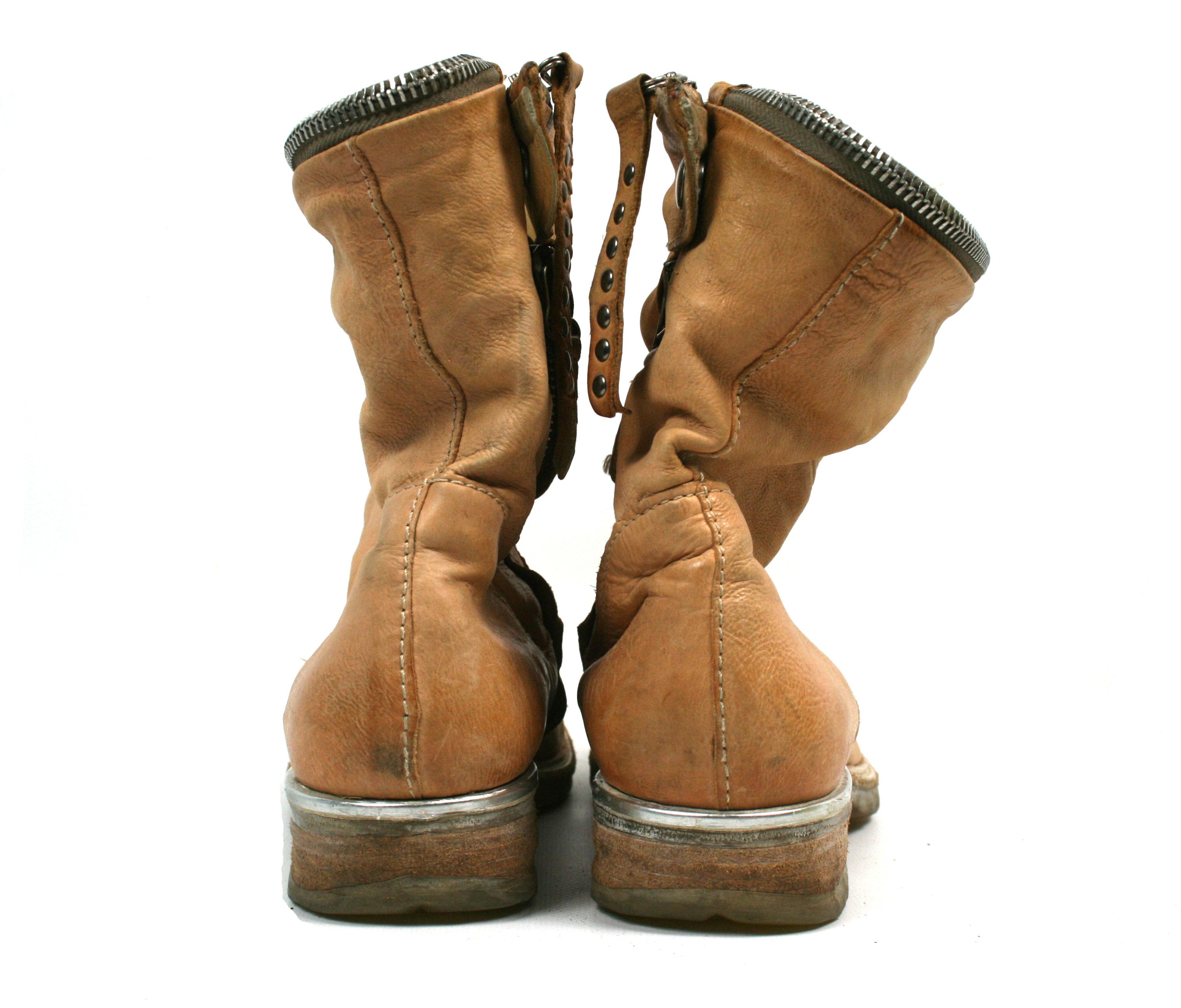 A.S.98 Napoleon Grunge Leather Zipped Biker Boots Size US 9 / IT 39 - 10 Thumbnail